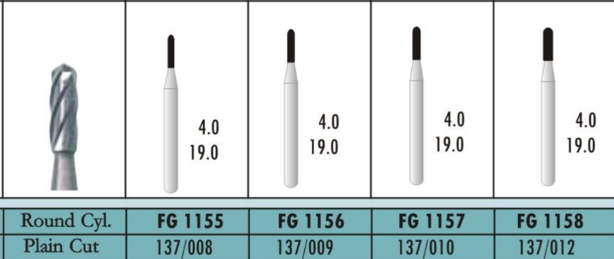 ROUND CYLINDRICAL PLAIN CUT 137 - CARBIDE BURS