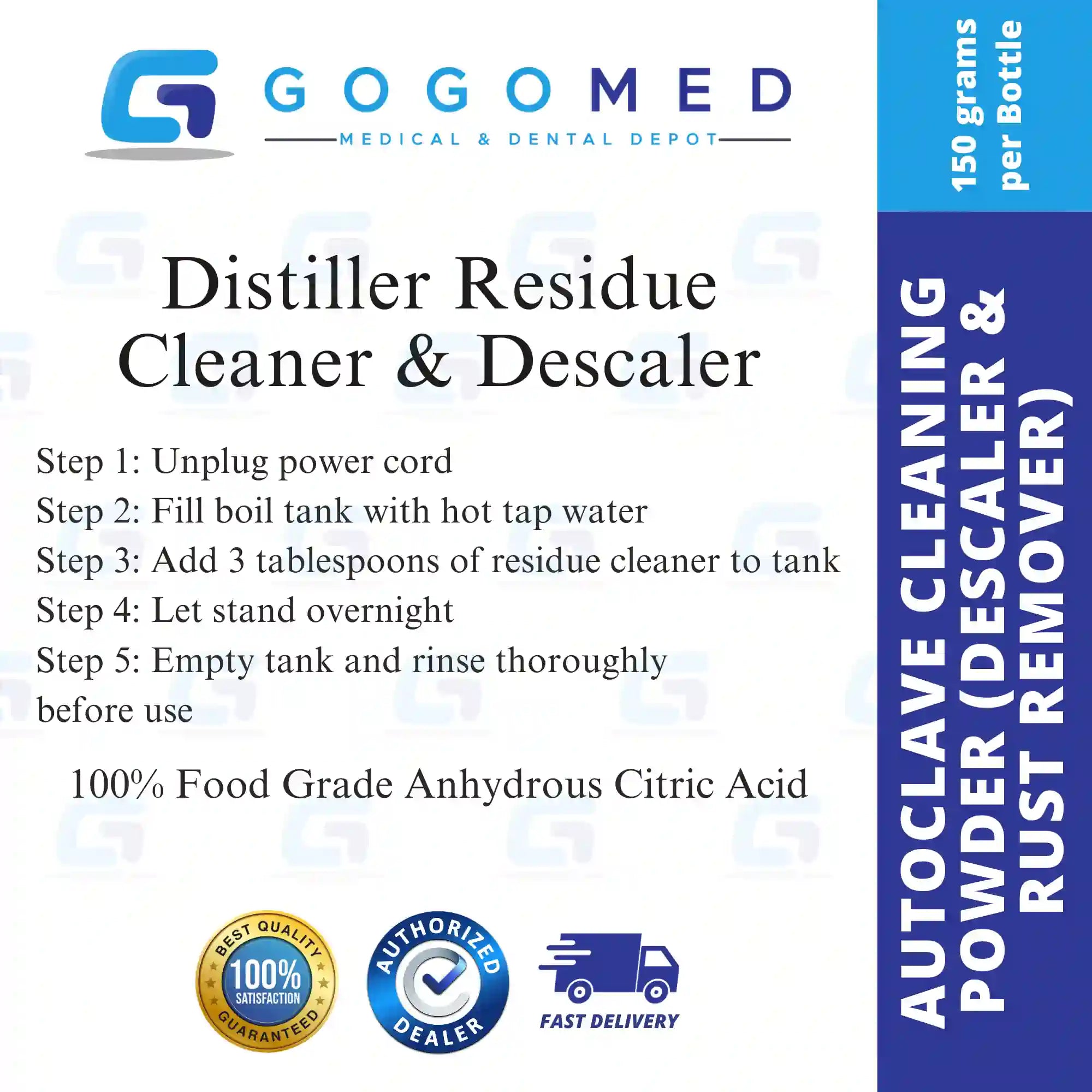 Autoclave Cleaning Powder (Descaler & Rust Remover)