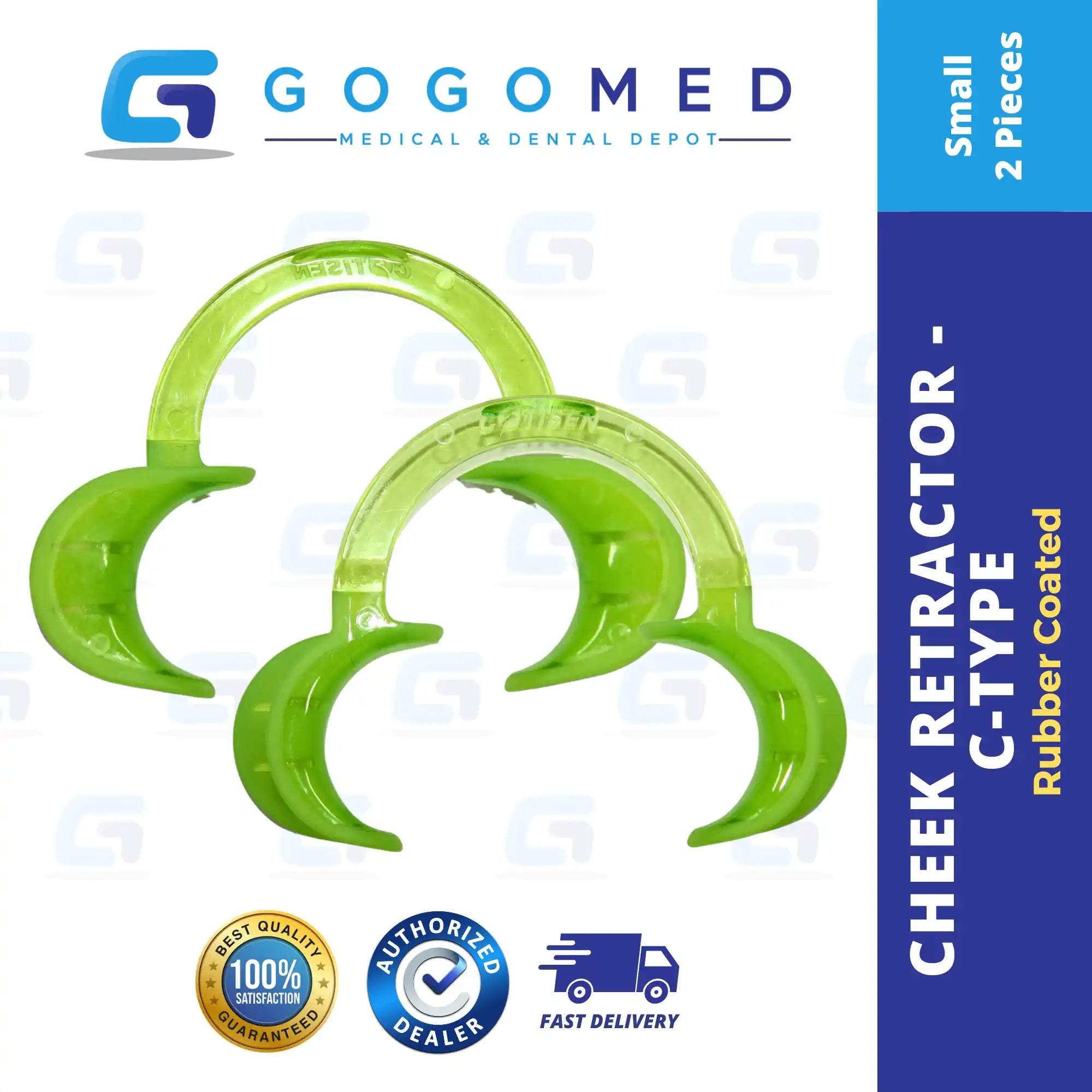 Cheek Retractor - C-Type 2pcs (Rubber Coated)