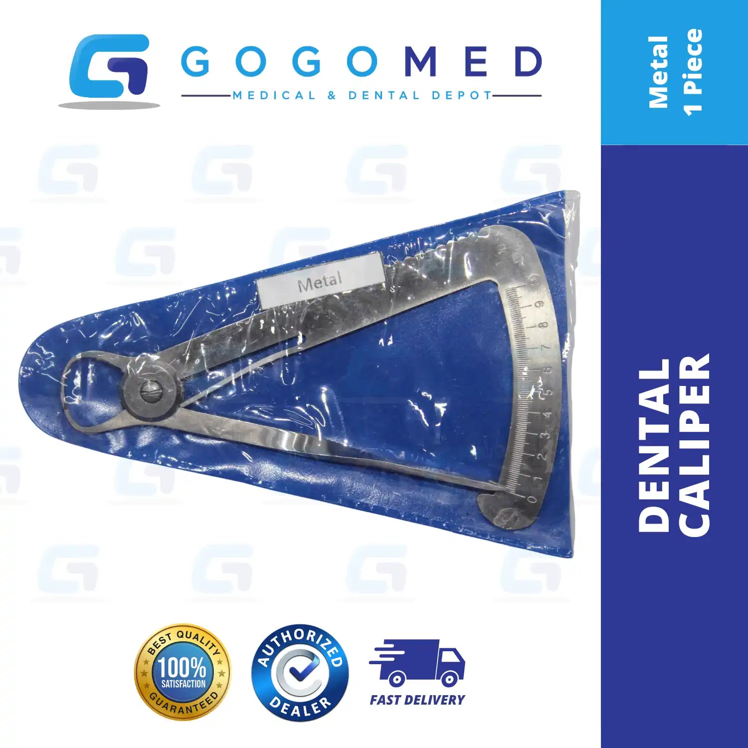 Dental Caliper - Stainless Steel - For Metal and Wax Measurement Gauge