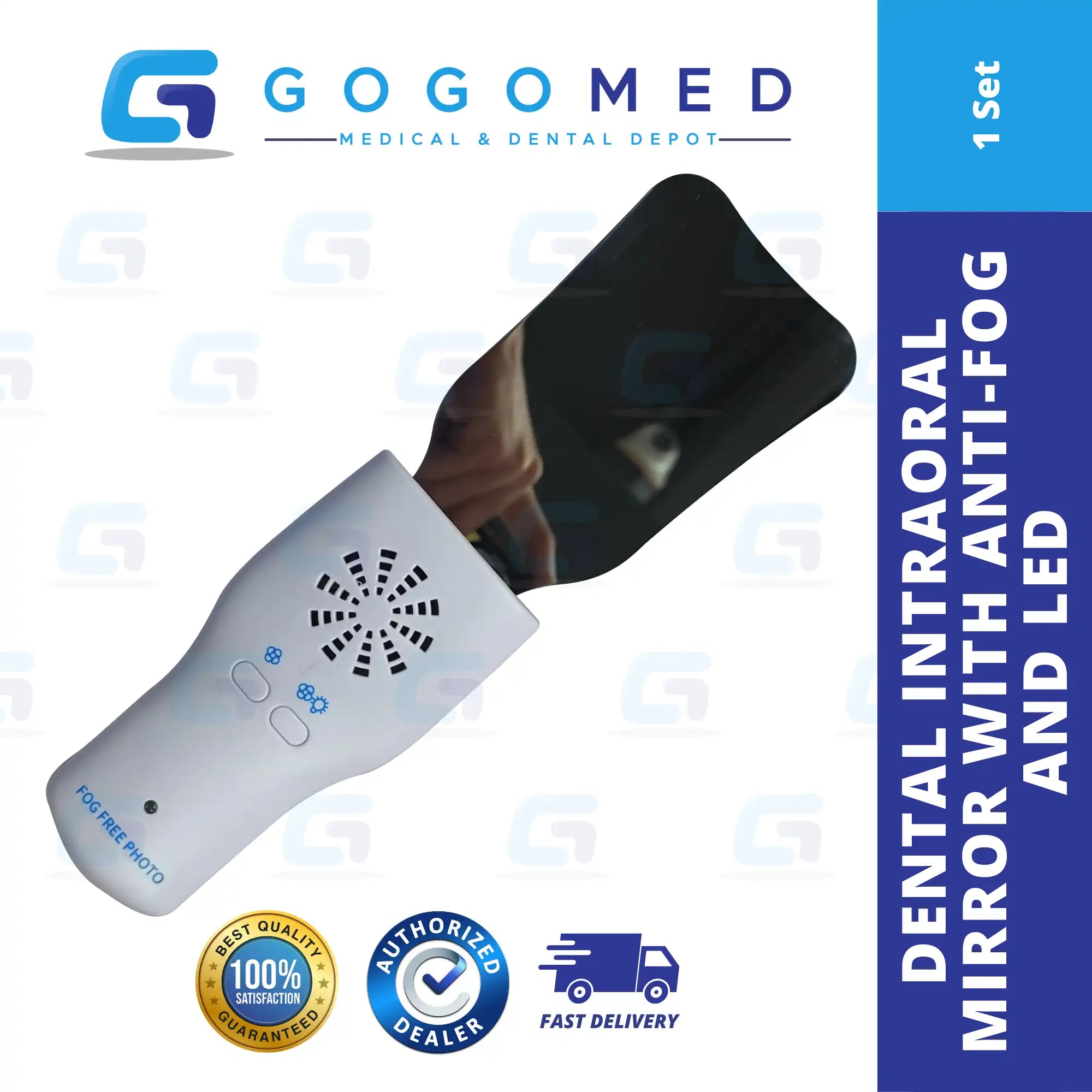 Dental Intraoral Mirror with Anti-Fog and LED