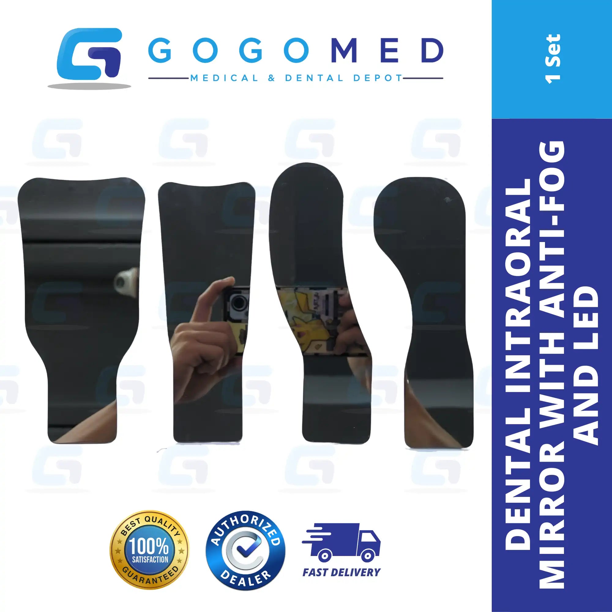 Dental Intraoral Mirror with Anti-Fog and LED