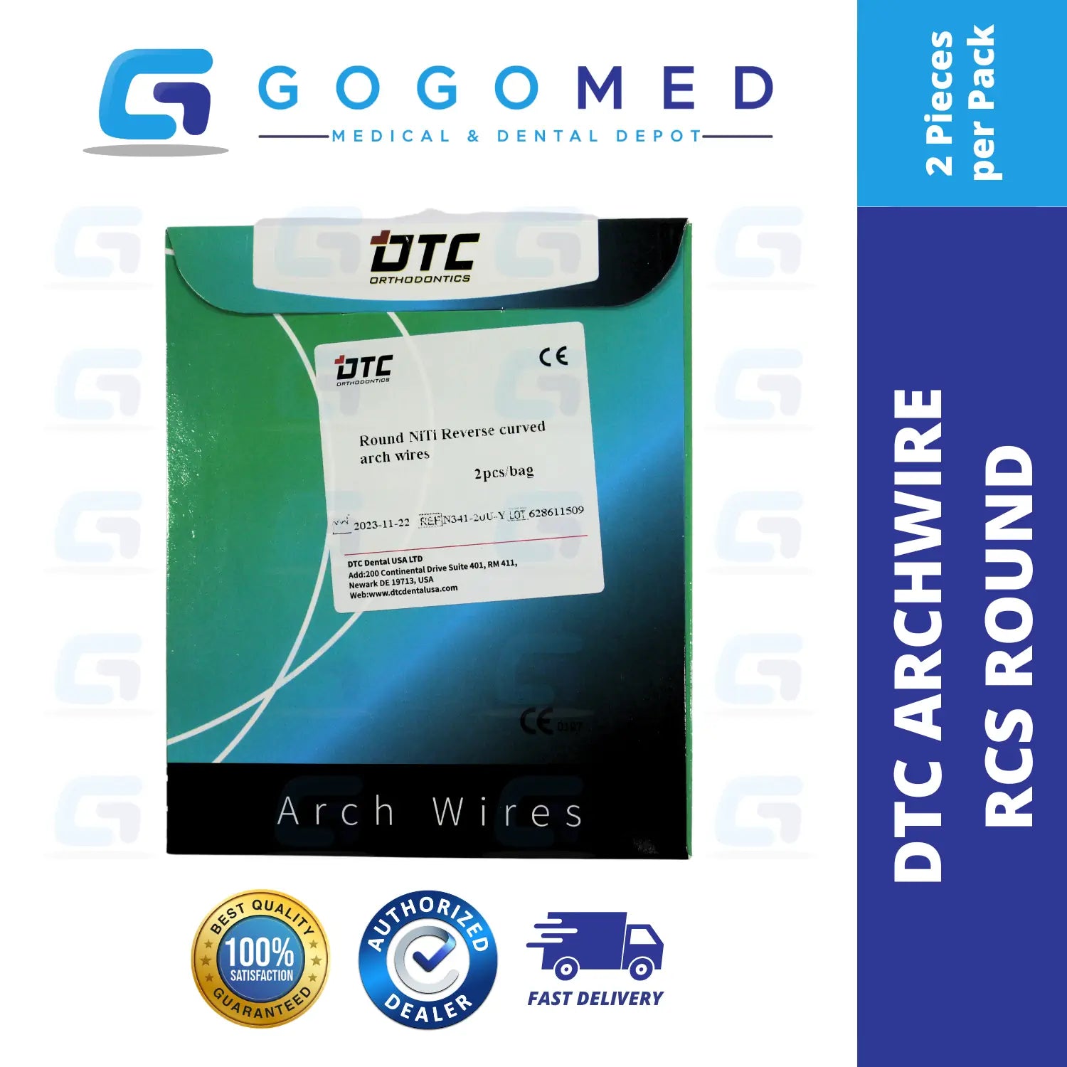 DTC USA - NiTi Reverse Curve RCS Archwire (Ovoid/Round)