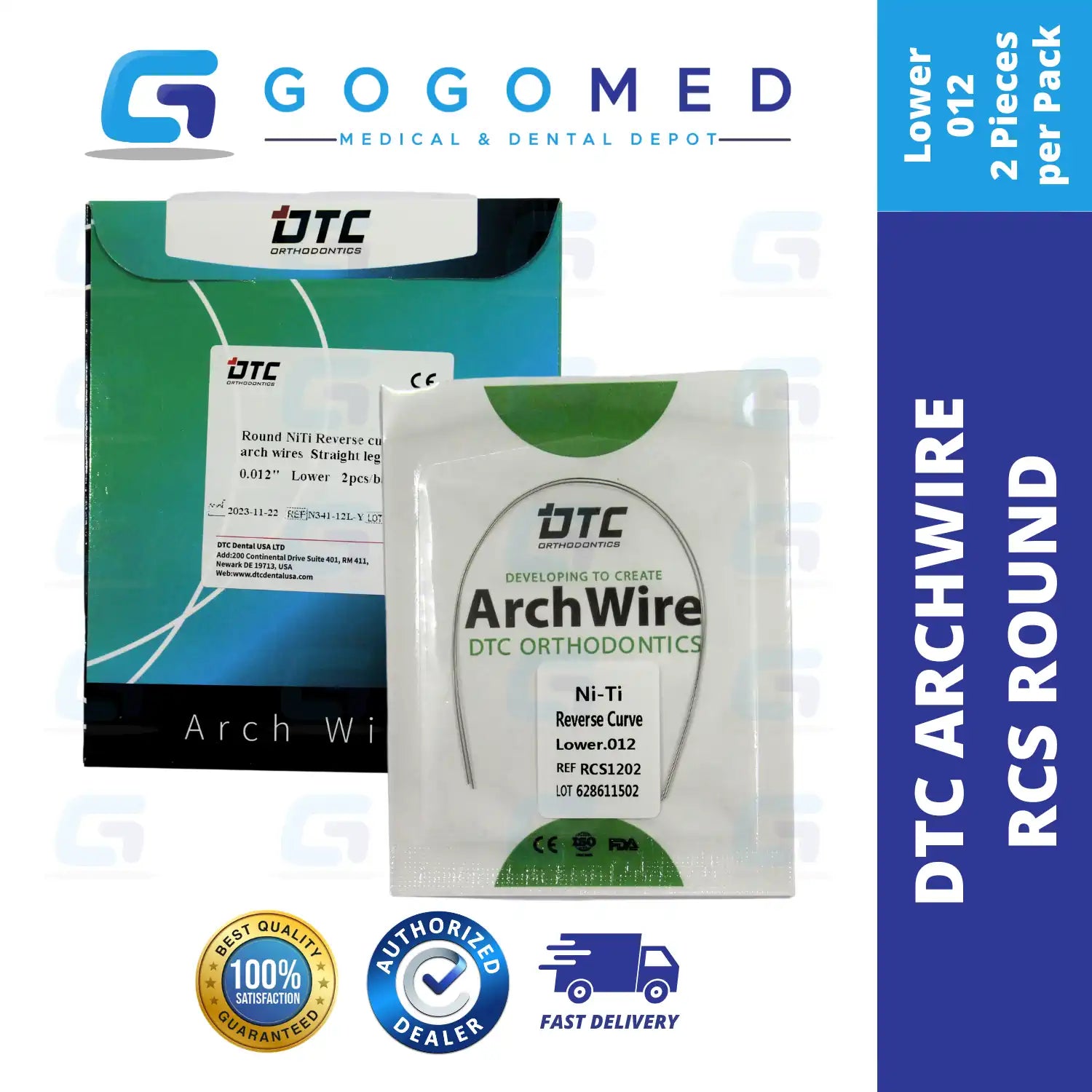 DTC USA - NiTi Reverse Curve RCS Archwire (Ovoid/Round)