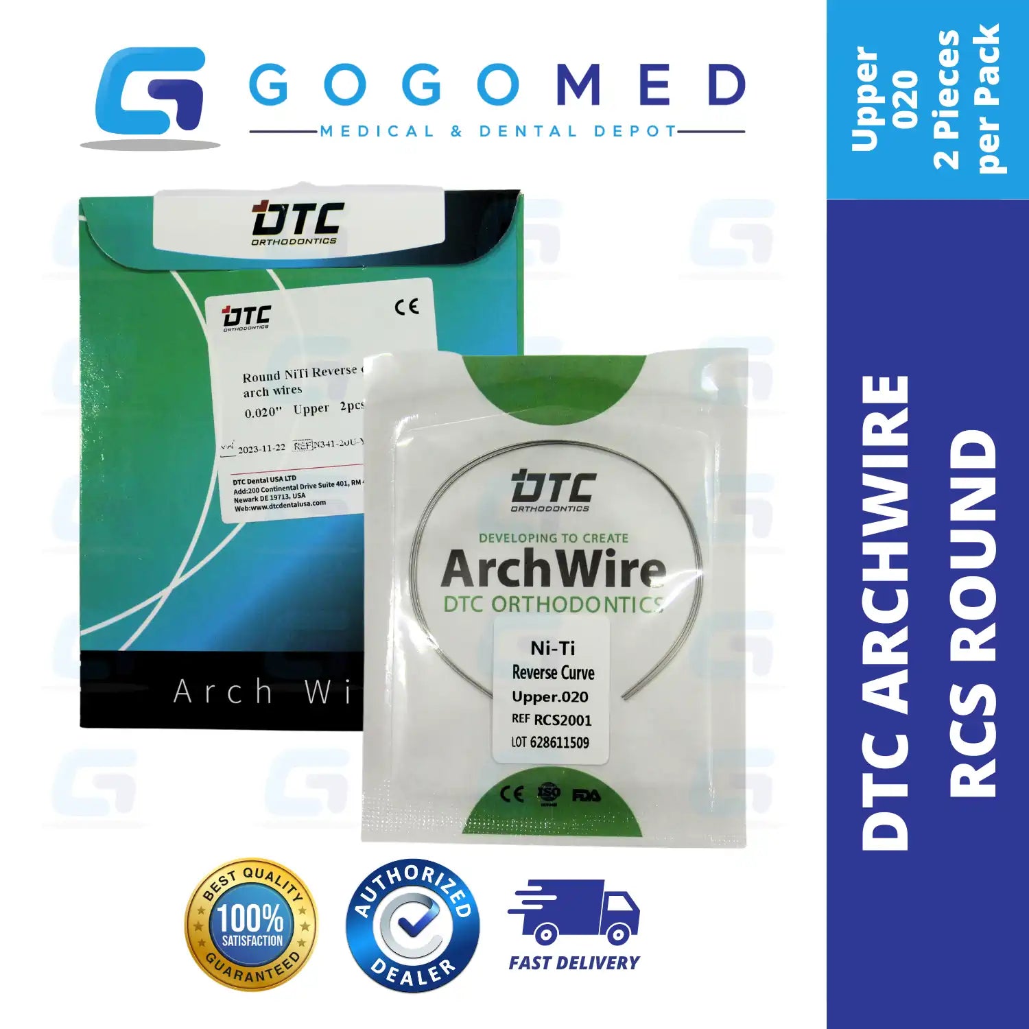 DTC USA - NiTi Reverse Curve RCS Archwire (Ovoid/Round)