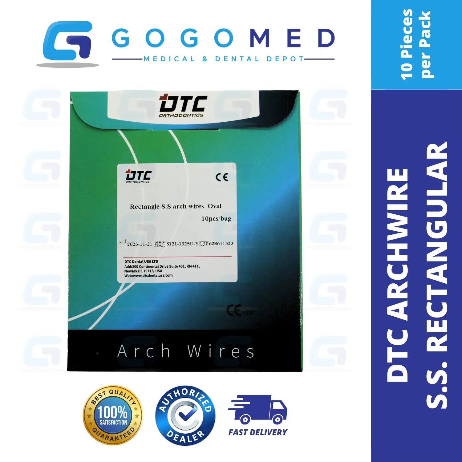 DTC USA - Stainless Steel SS Archwire (Rectangular)