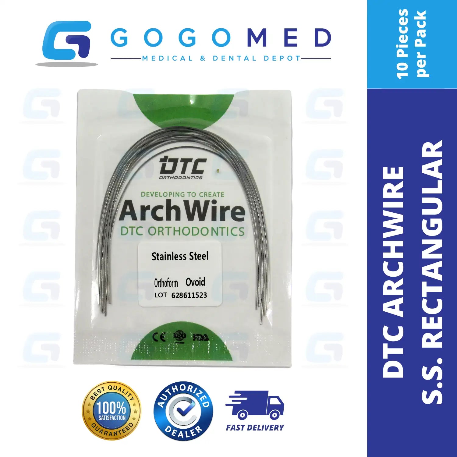 DTC USA - Stainless Steel SS Archwire (Rectangular)