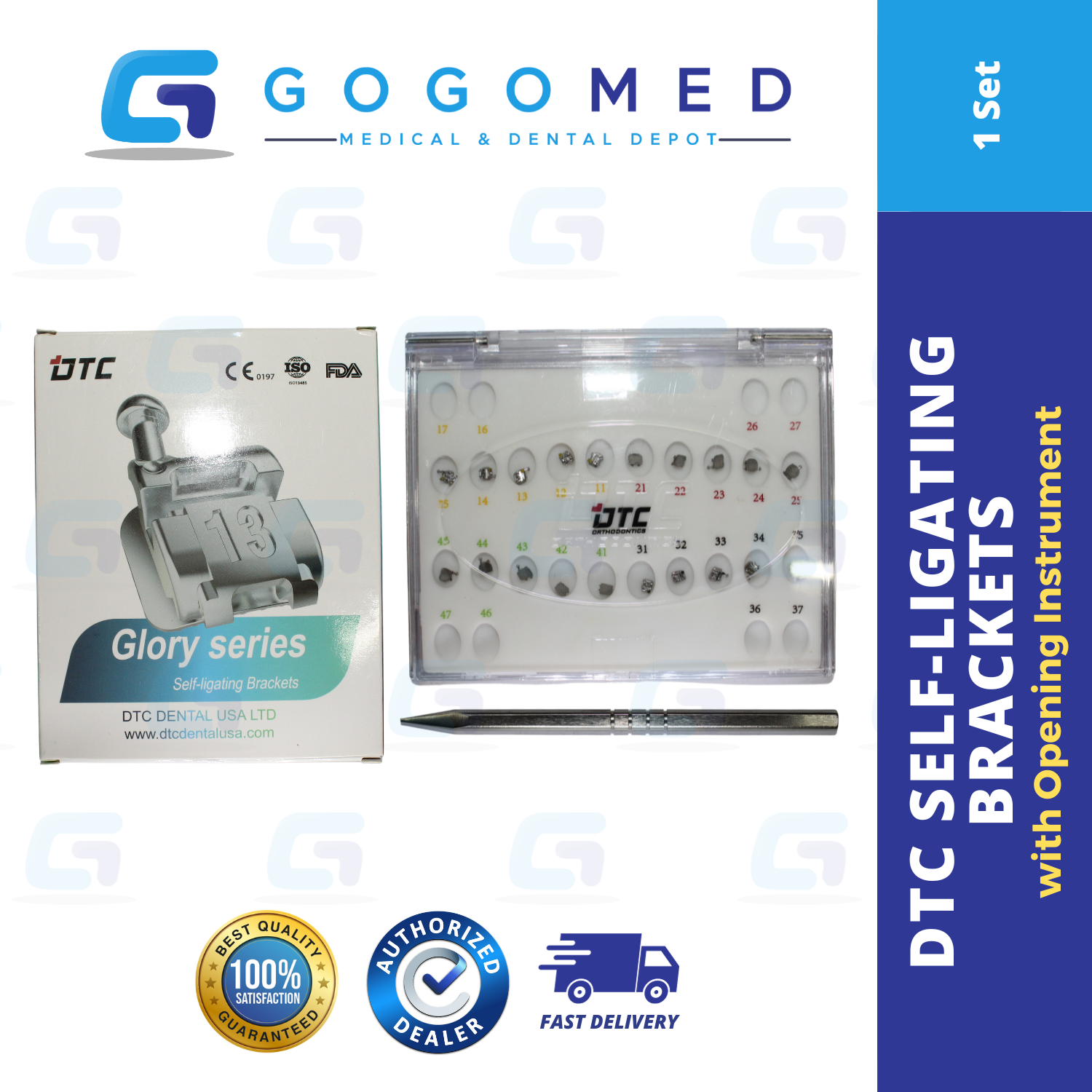 DTC Ortho Self-Ligating Brackets with Opening Instrument