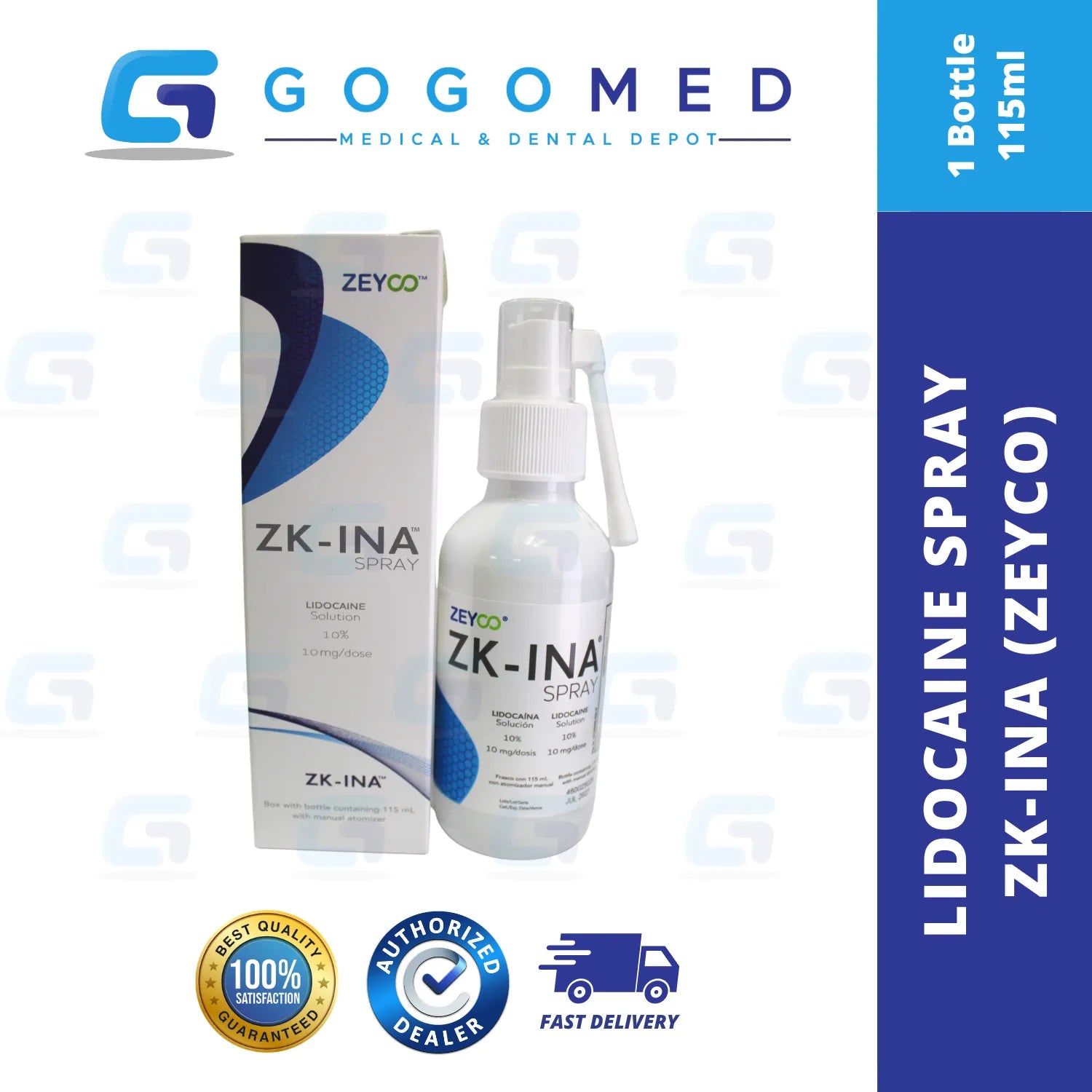 ZK-INA Lidocaine Spray (Zeyco)