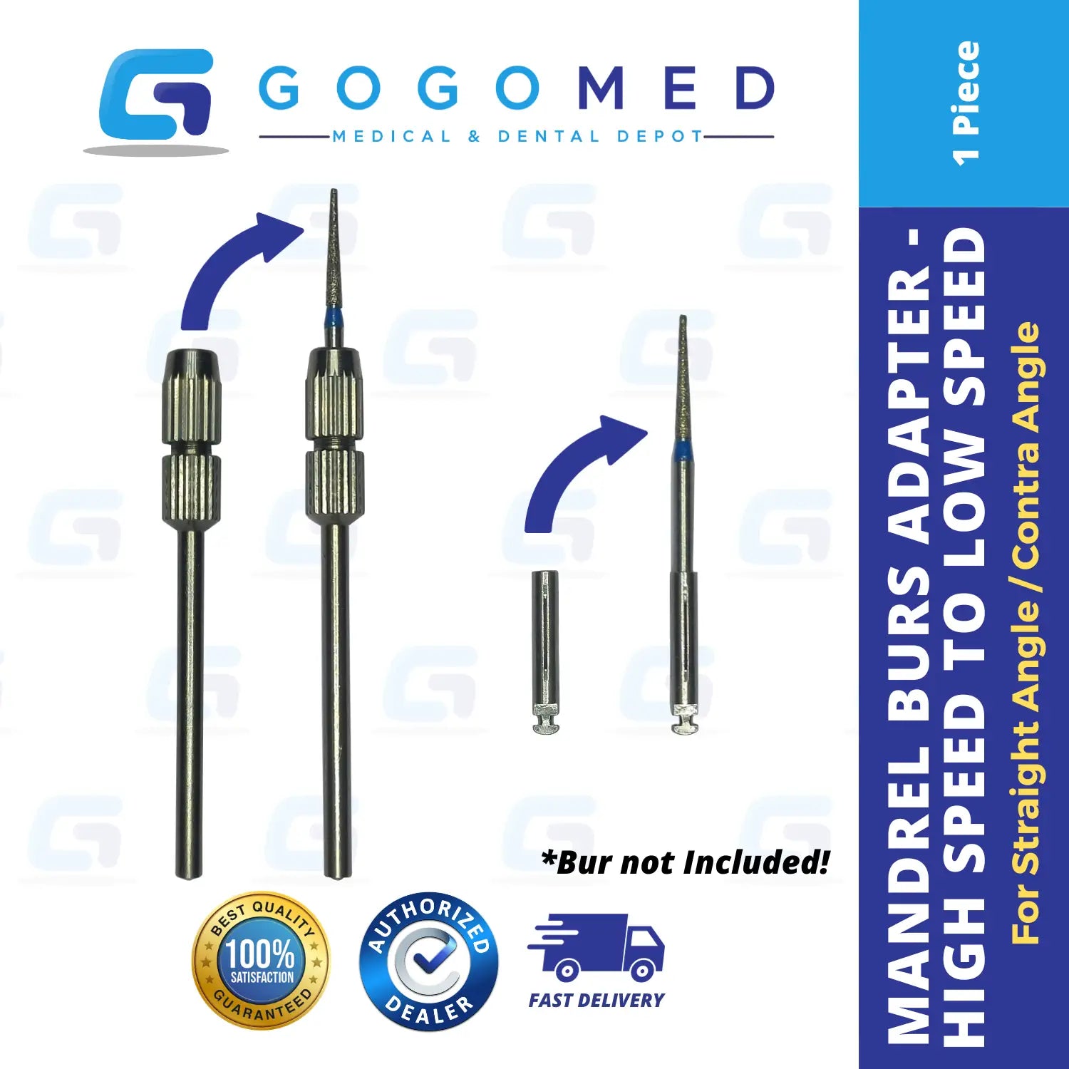 Mandrel Burs Adapter - High Speed to Low Speed