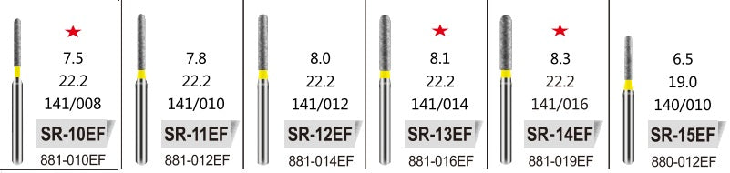 STRAIGHT ROUND END (SR) - DIAMOND BURS