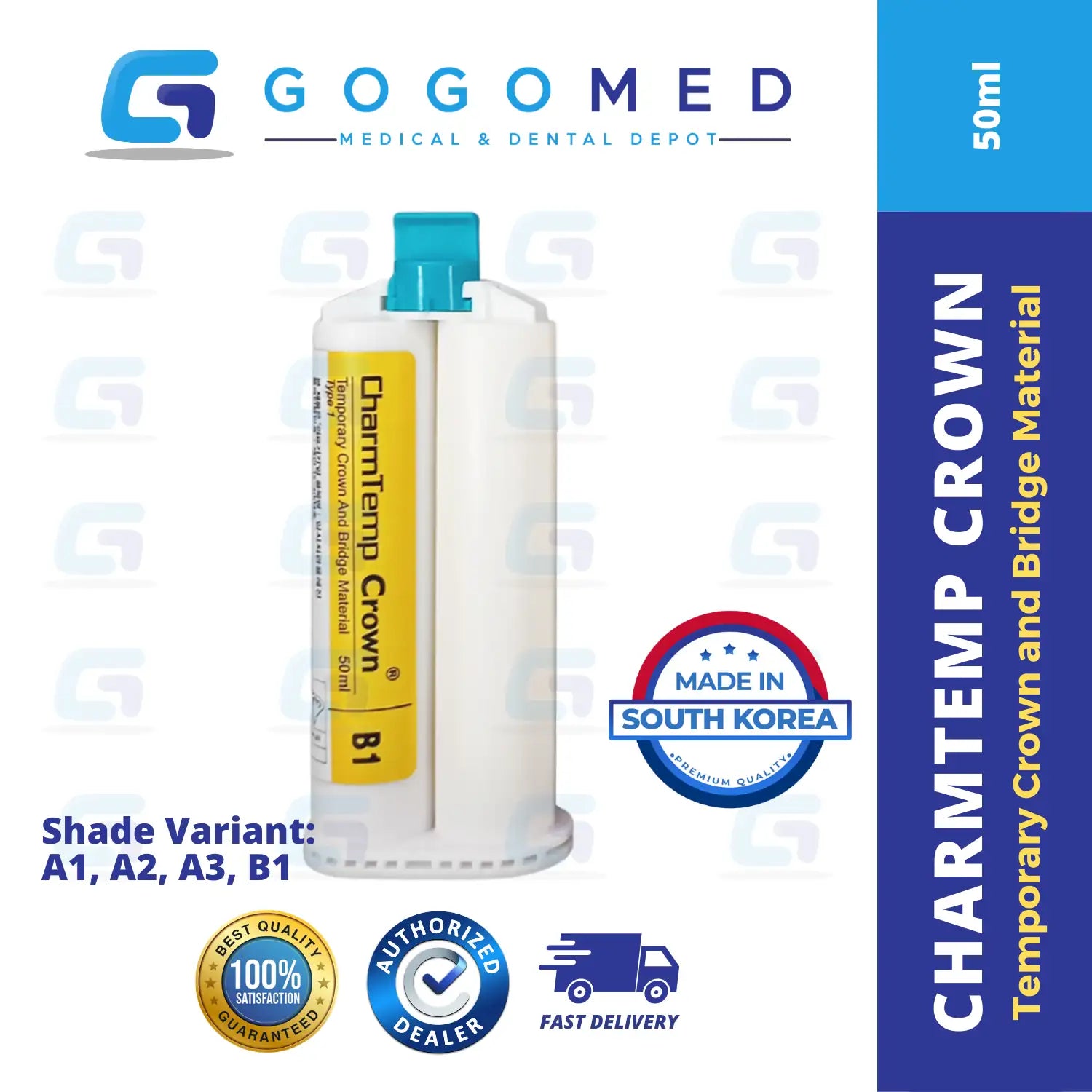 CharmTemp Crown - Temporary Crown and Bridge Material - 50ml per Cartridge