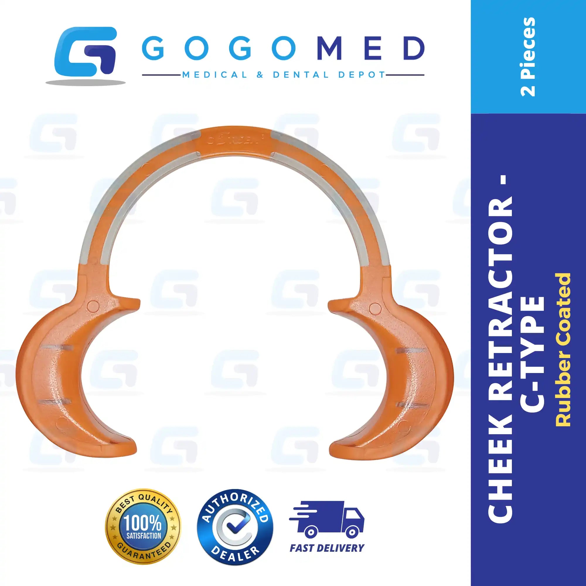 Cheek Retractor - C-Type 2pcs (Rubber Coated)