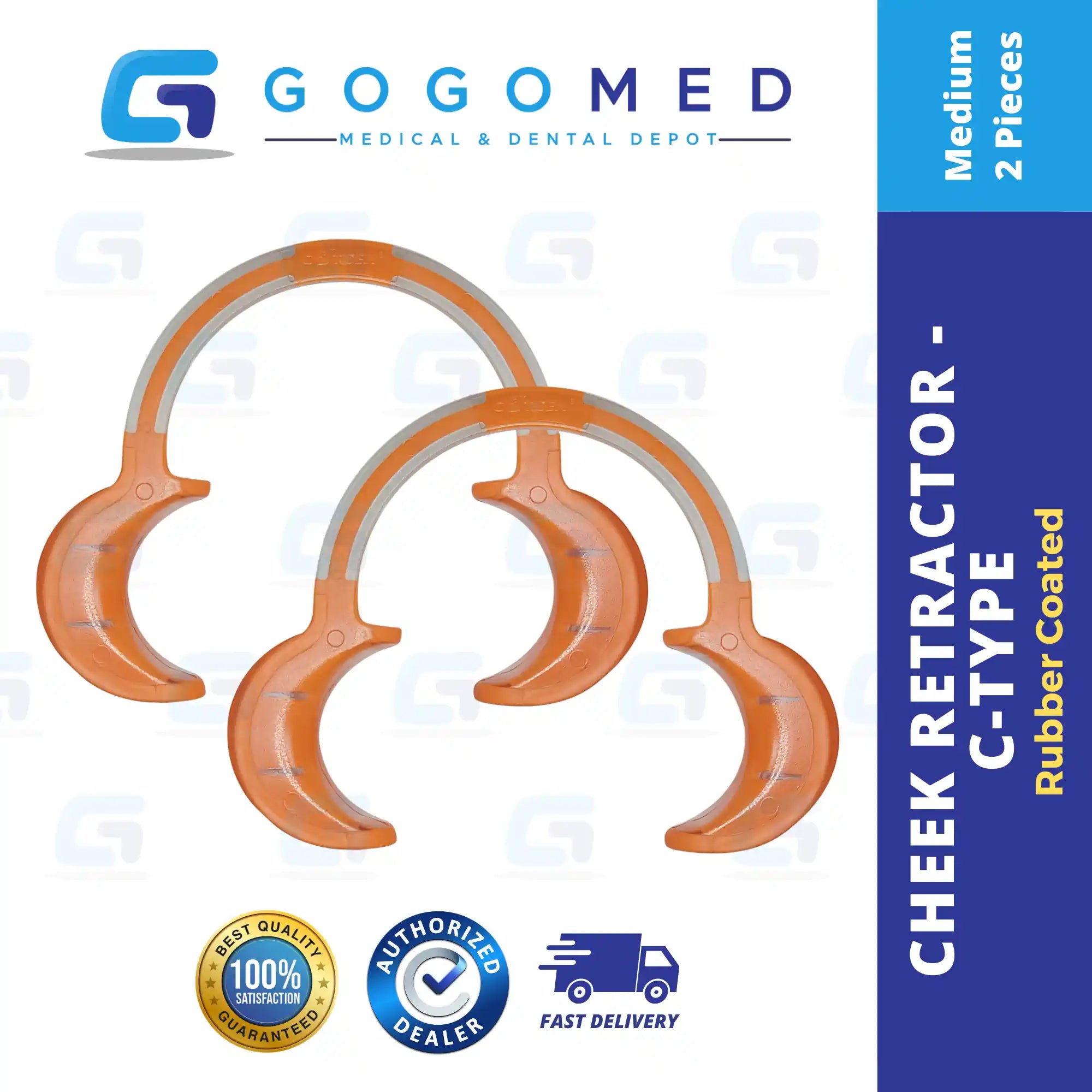 Cheek Retractor - C-Type 2pcs (Rubber Coated)