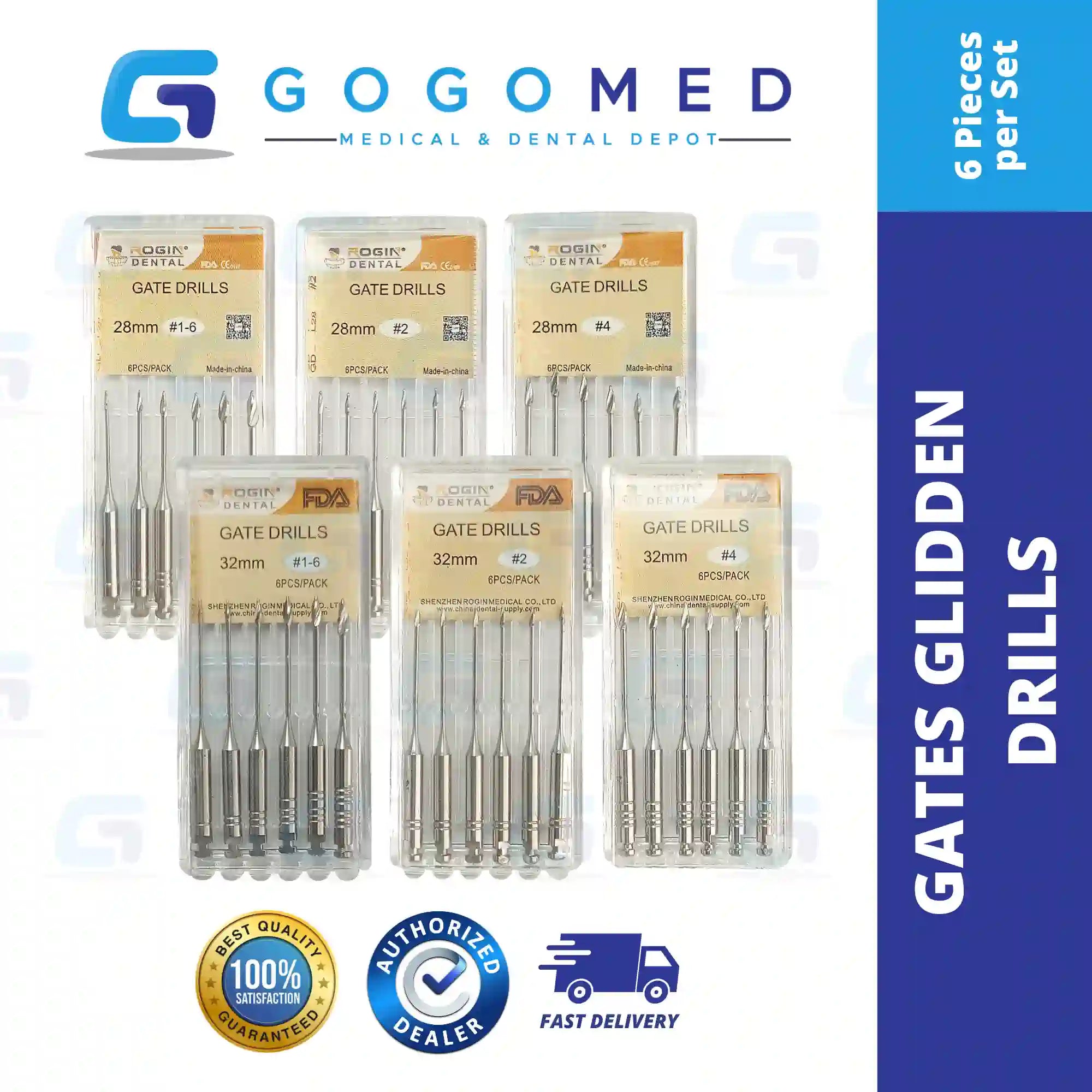 6 pcs Gates Glidden Drills