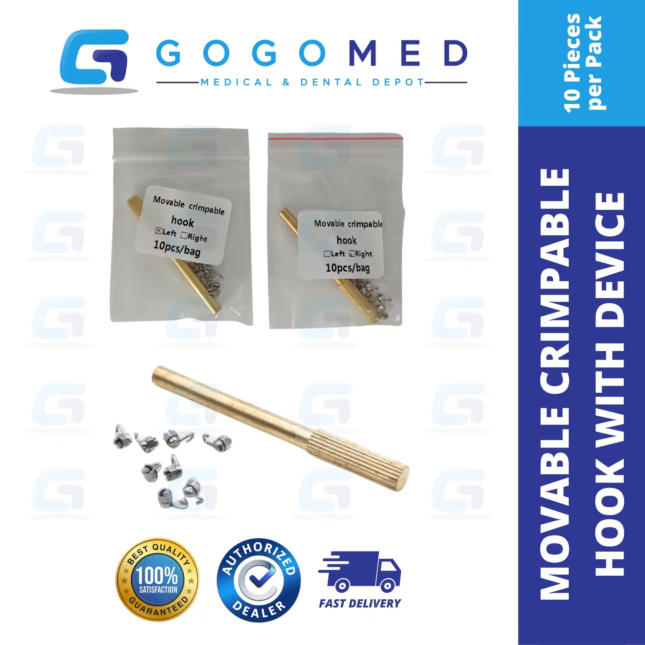 Crimpable Hook - Movable with Device 10 pcs
