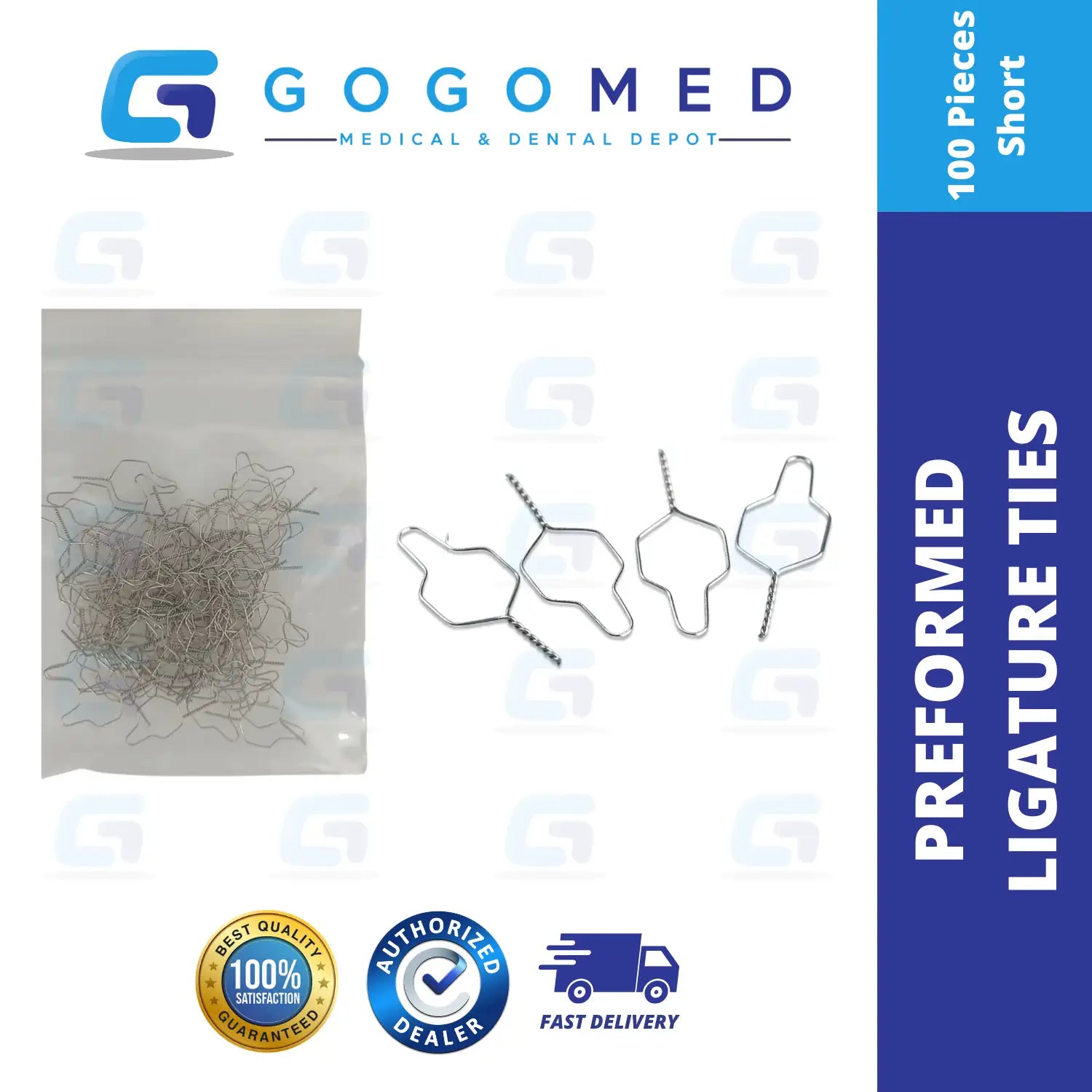 Preformed Ligature Ties 100 Pieces