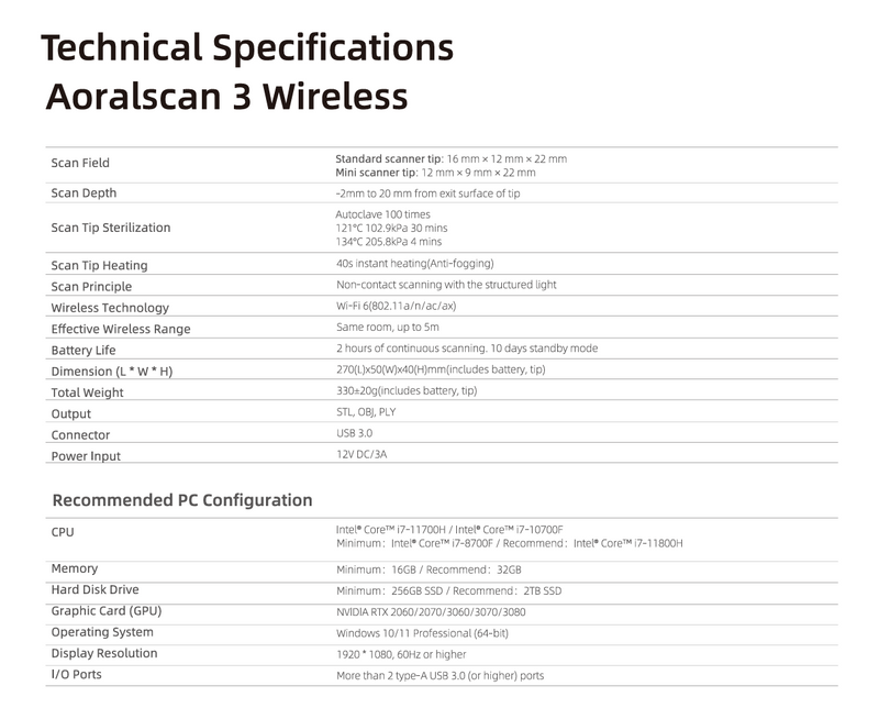 Aoralscan 3 Wireless - Shining 3D