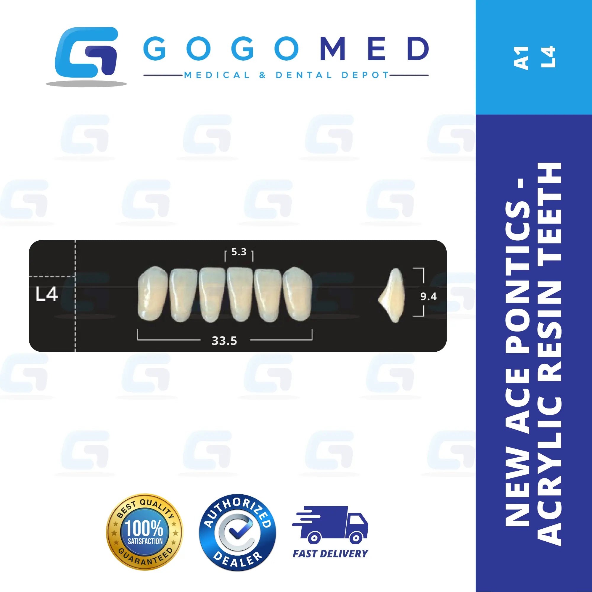 New Ace Pontics - Acrylic Resin Teeth(Shade A1)