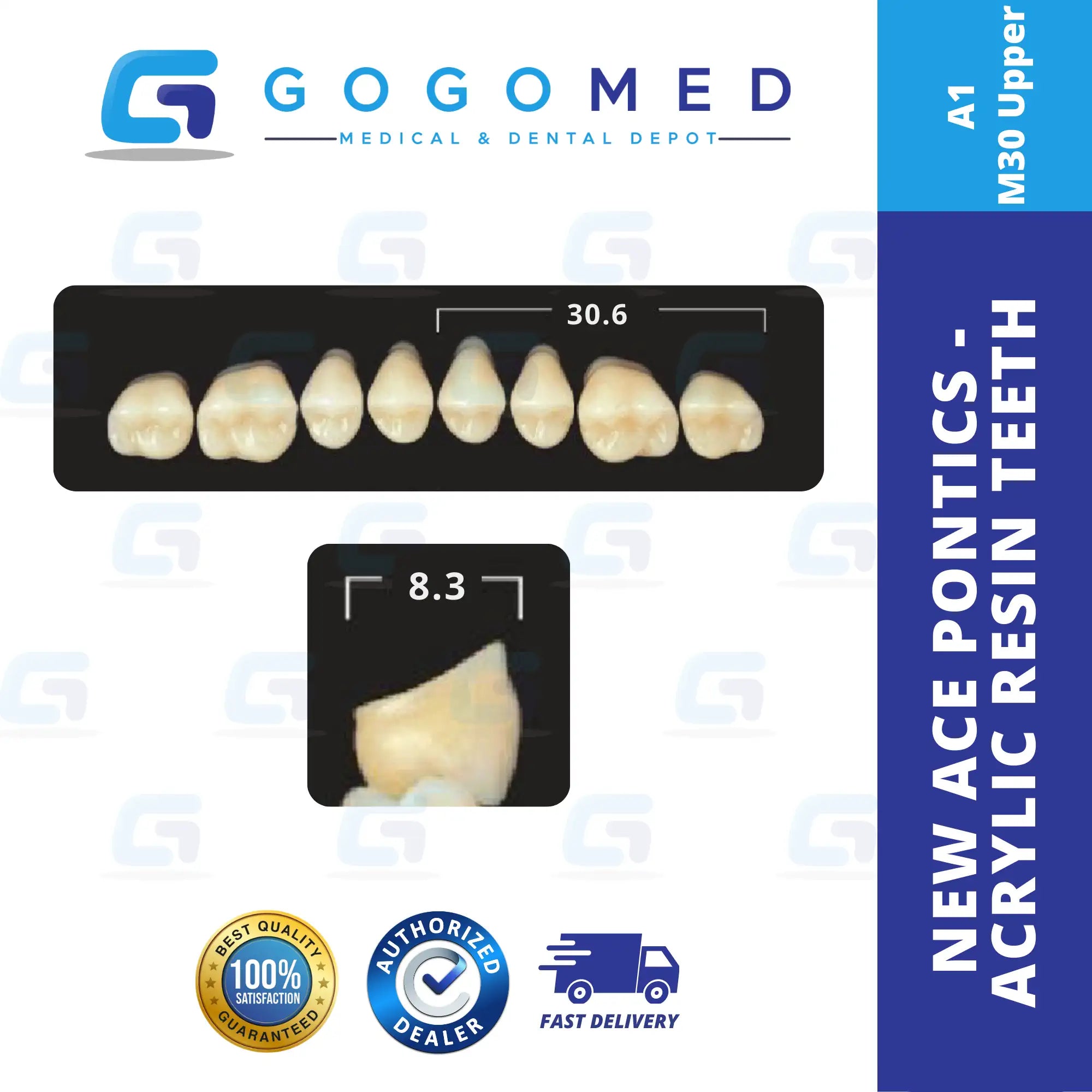 New Ace Pontics - Acrylic Resin Teeth(Shade A1)