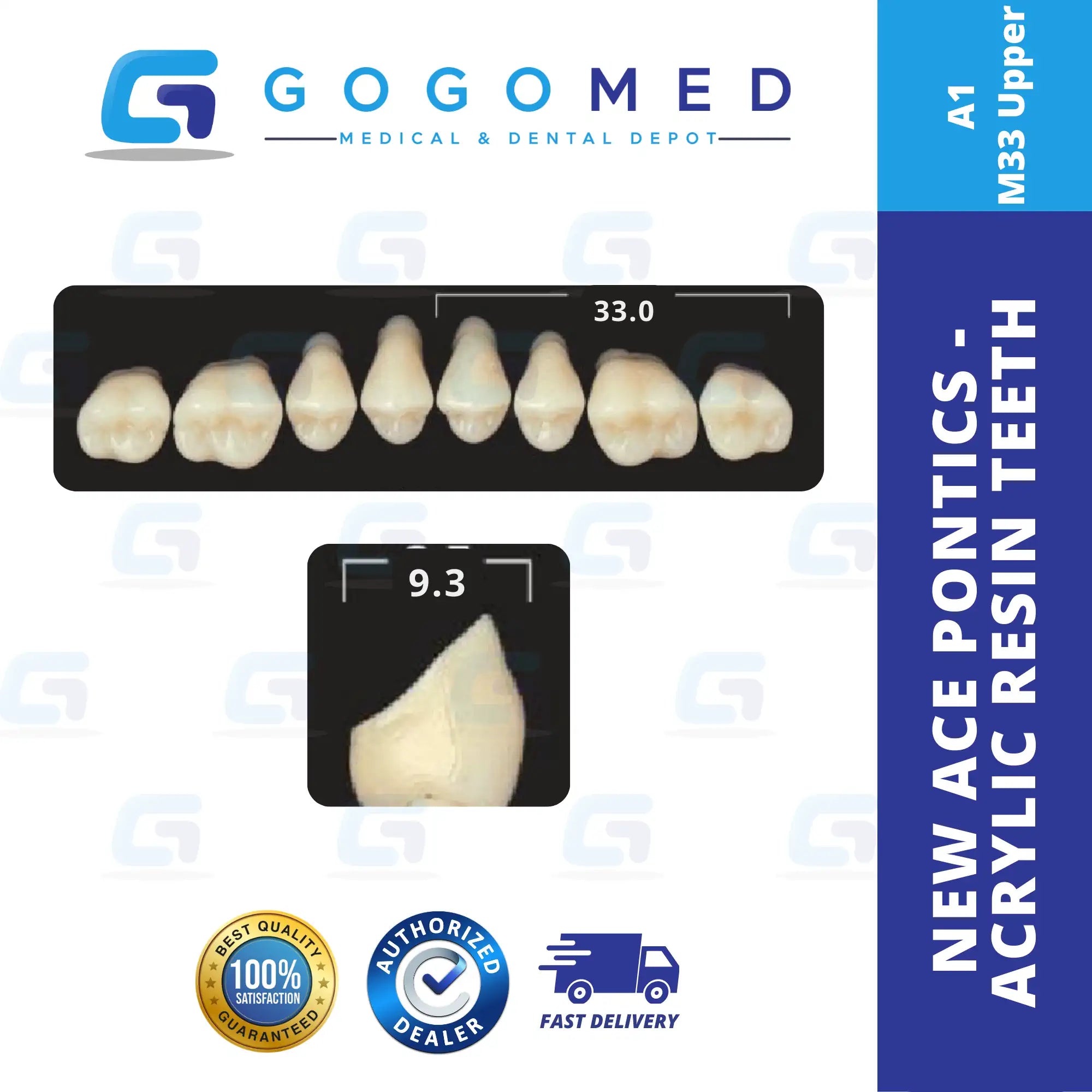 New Ace Pontics - Acrylic Resin Teeth(Shade A1)