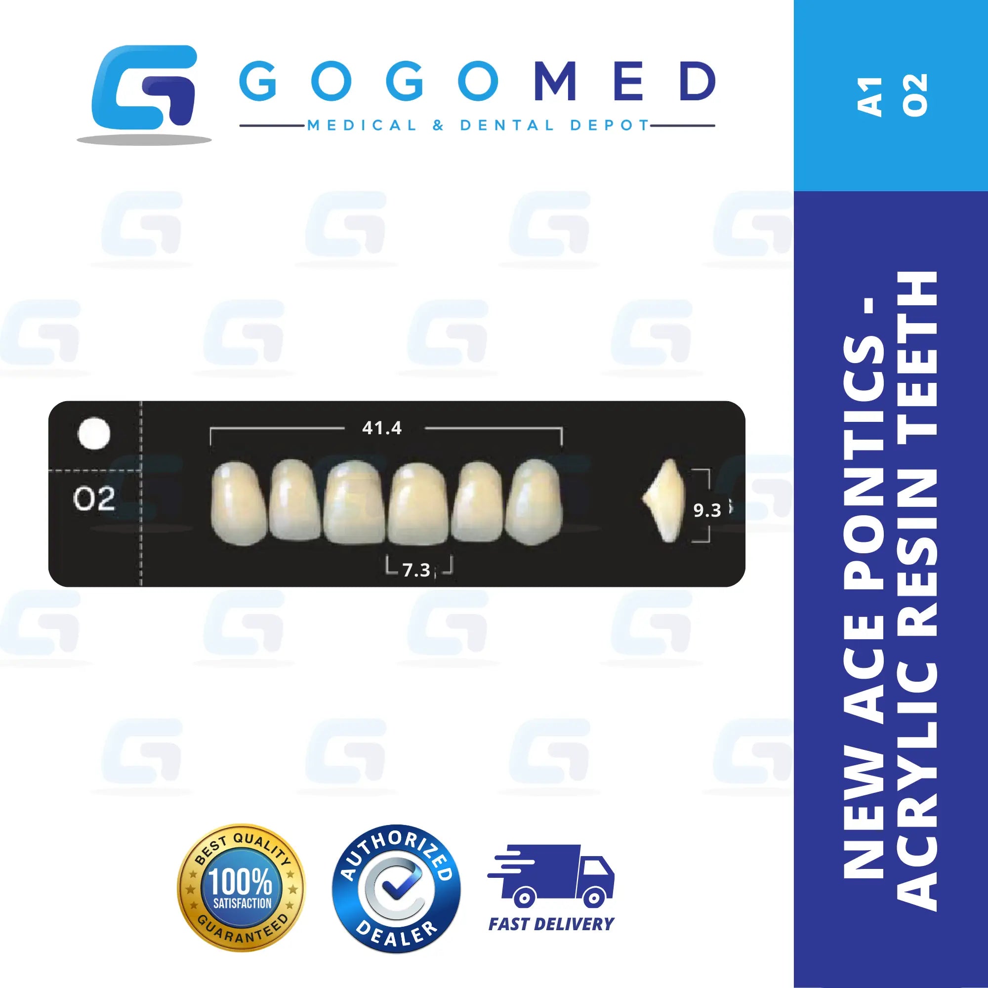 New Ace Pontics - Acrylic Resin Teeth(Shade A1)
