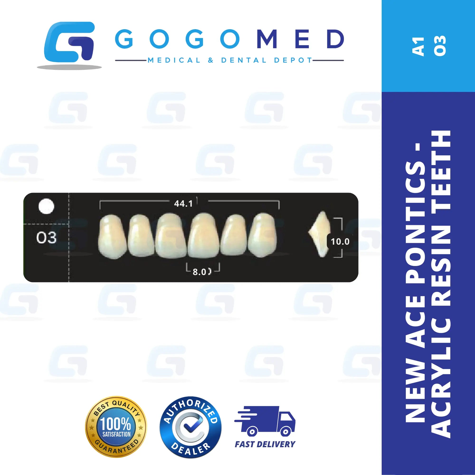 New Ace Pontics - Acrylic Resin Teeth(Shade A1)