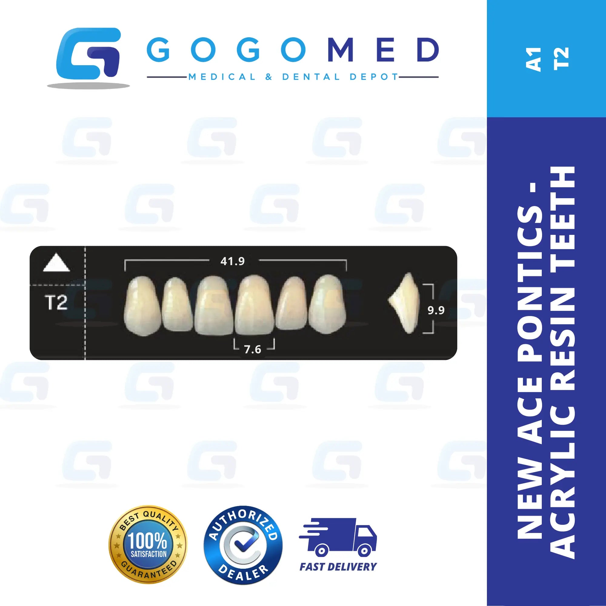New Ace Pontics - Acrylic Resin Teeth(Shade A1)