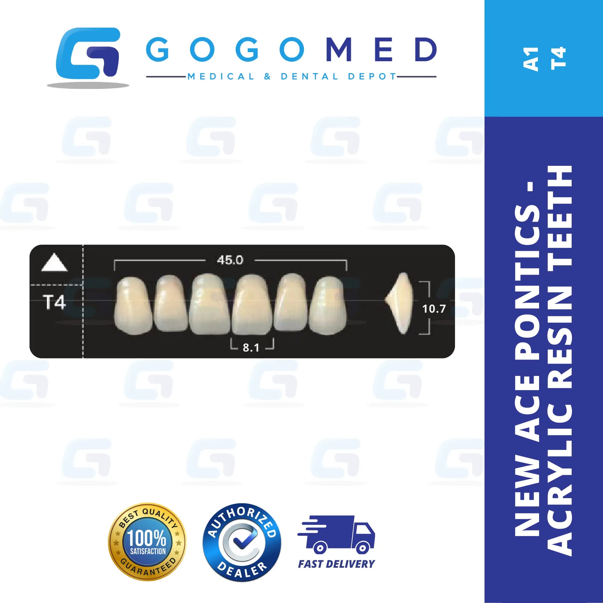 New Ace Pontics - Acrylic Resin Teeth(Shade A1)