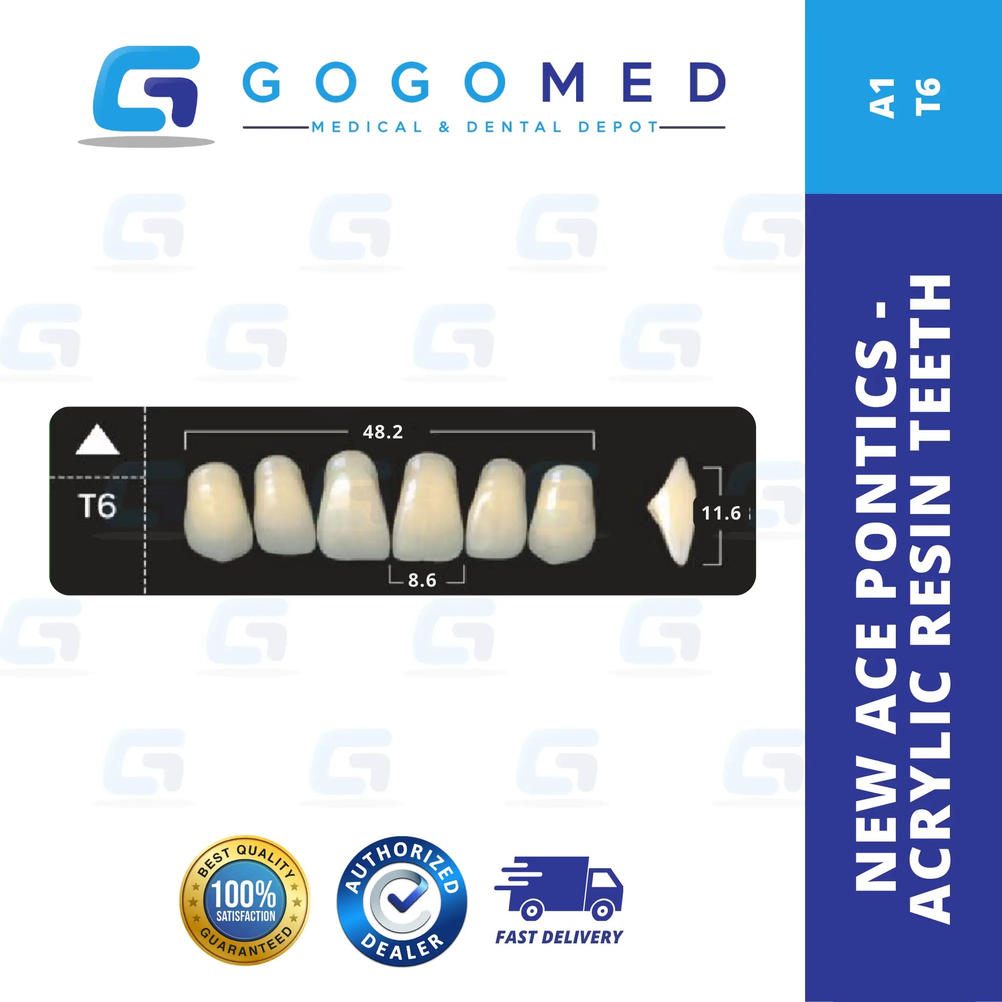 New Ace Pontics - Acrylic Resin Teeth(Shade A1)