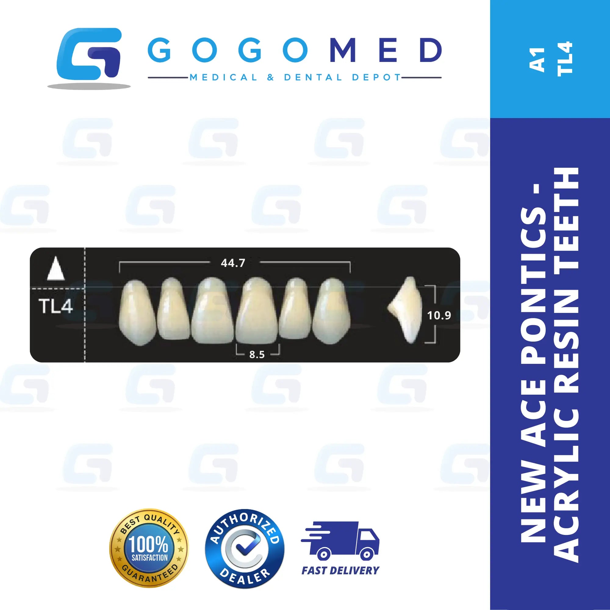 New Ace Pontics - Acrylic Resin Teeth(Shade A1)