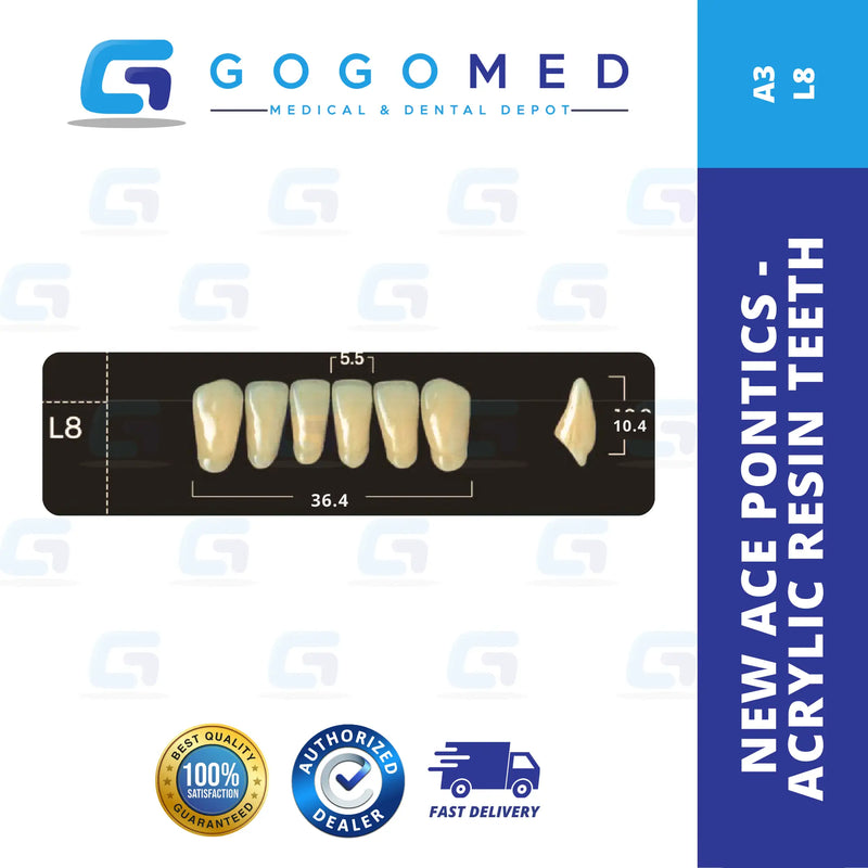 New Ace Pontics - Acrylic Resin Teeth(Shade A3)