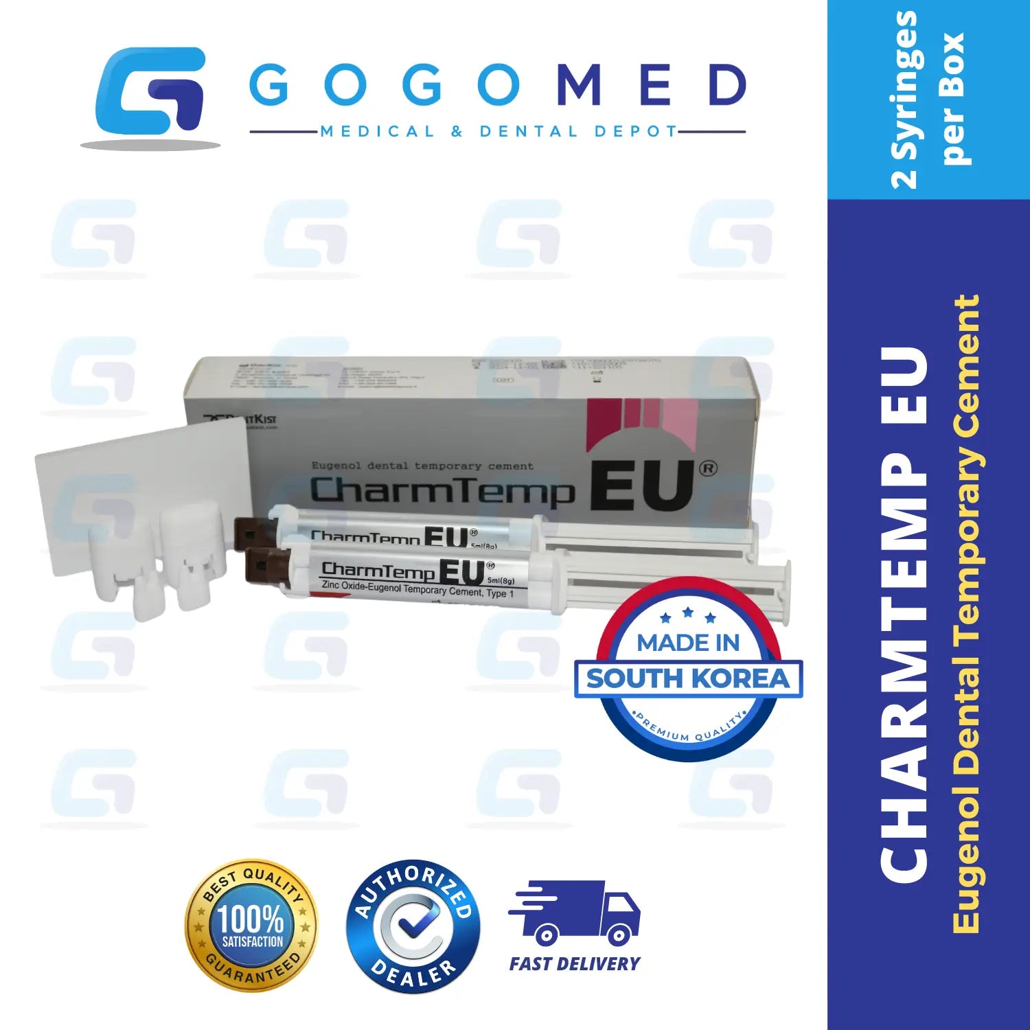 CharmTemp EU - Eugenol Dental Temporary Cement (Syringe/Tube Type)