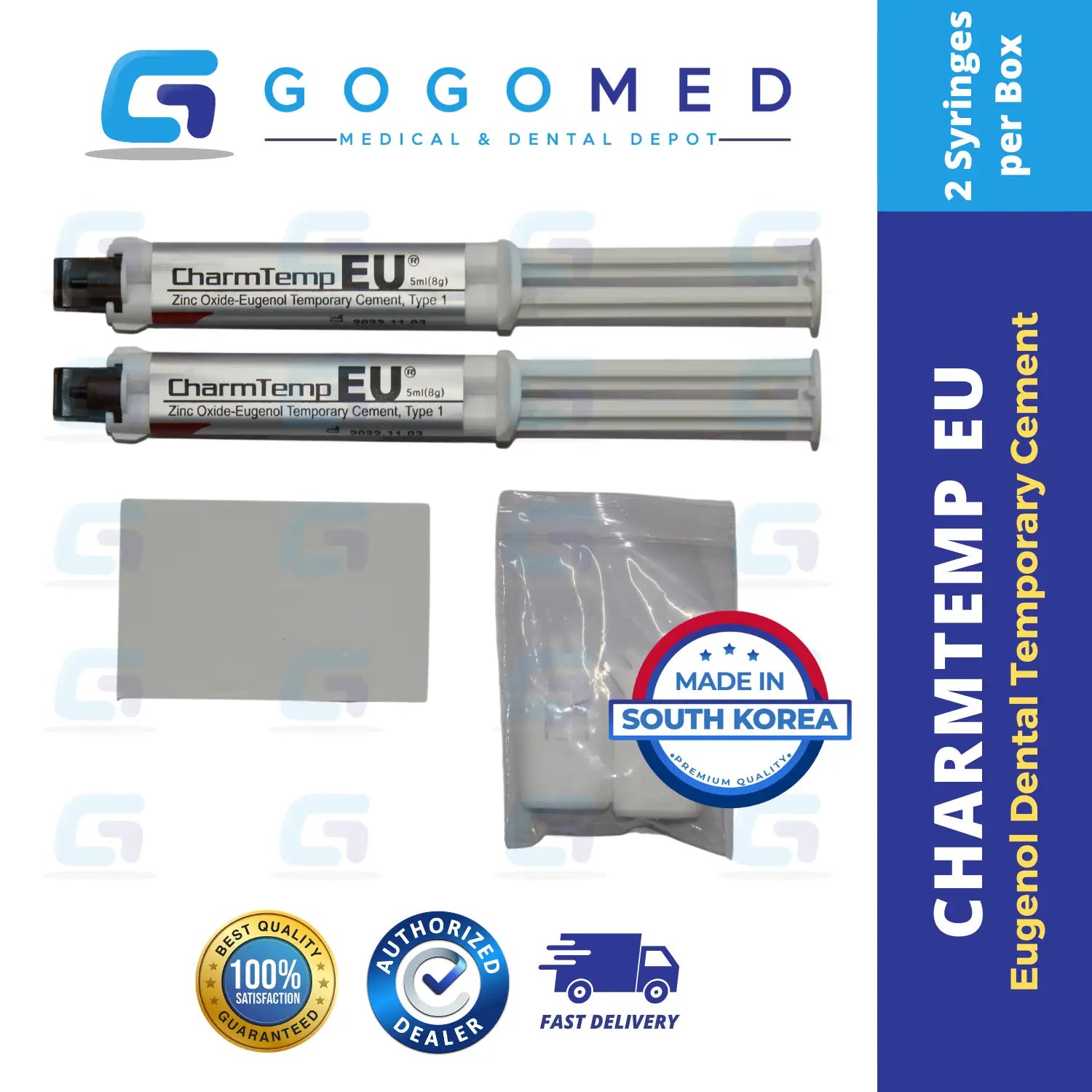 CharmTemp EU - Eugenol Dental Temporary Cement (Syringe/Tube Type)
