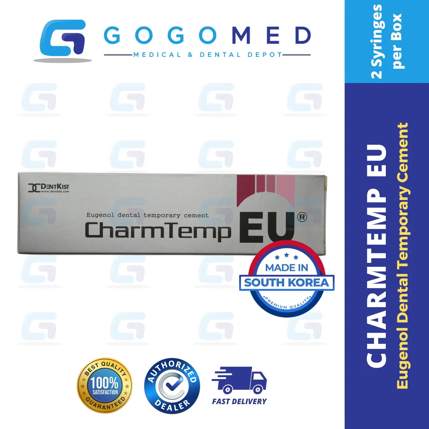 CharmTemp EU - Eugenol Dental Temporary Cement (Syringe/Tube Type)