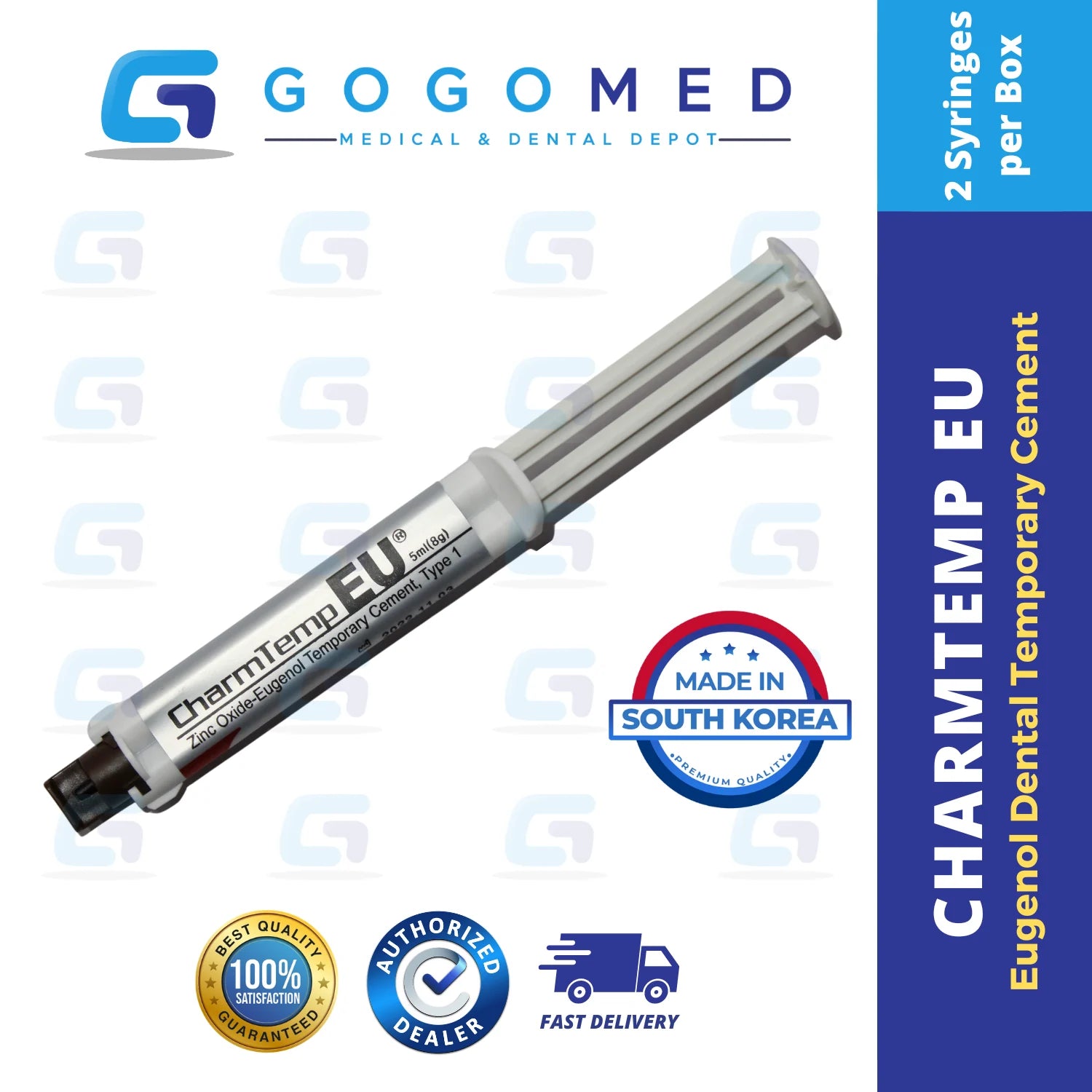 CharmTemp EU - Eugenol Dental Temporary Cement (Syringe/Tube Type)