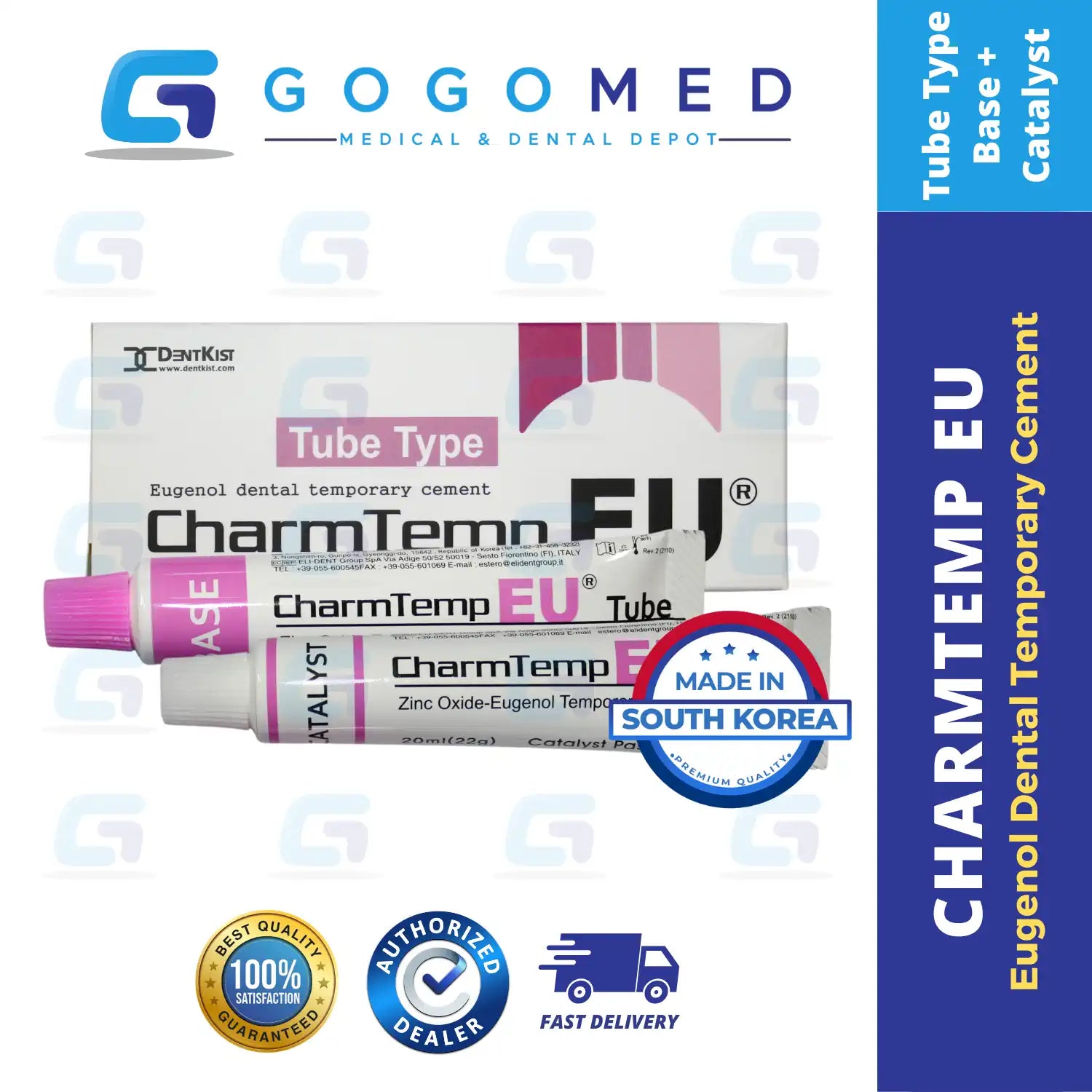 CharmTemp EU - Eugenol Dental Temporary Cement (Syringe/Tube Type)