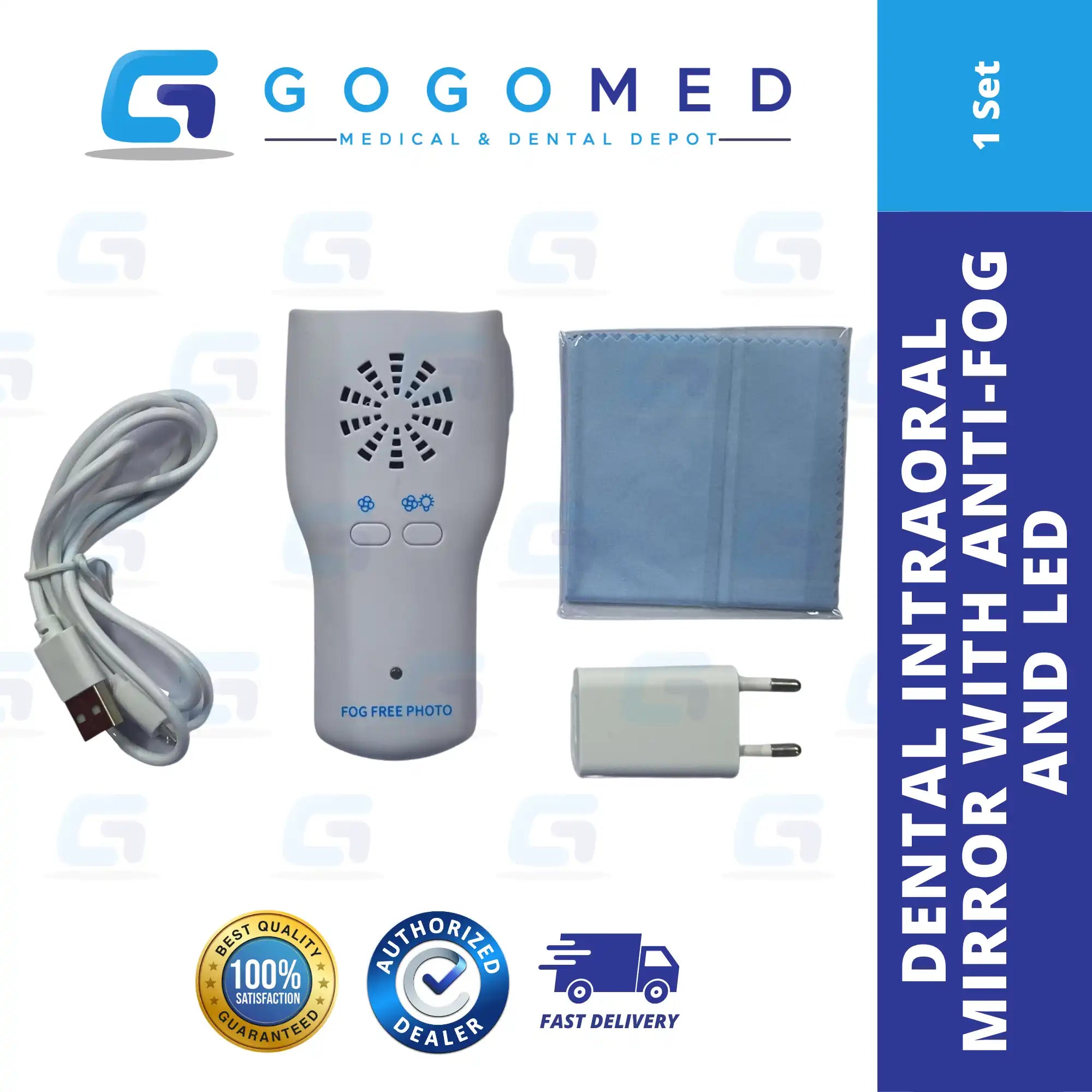 Dental Intraoral Mirror with Anti-Fog and LED