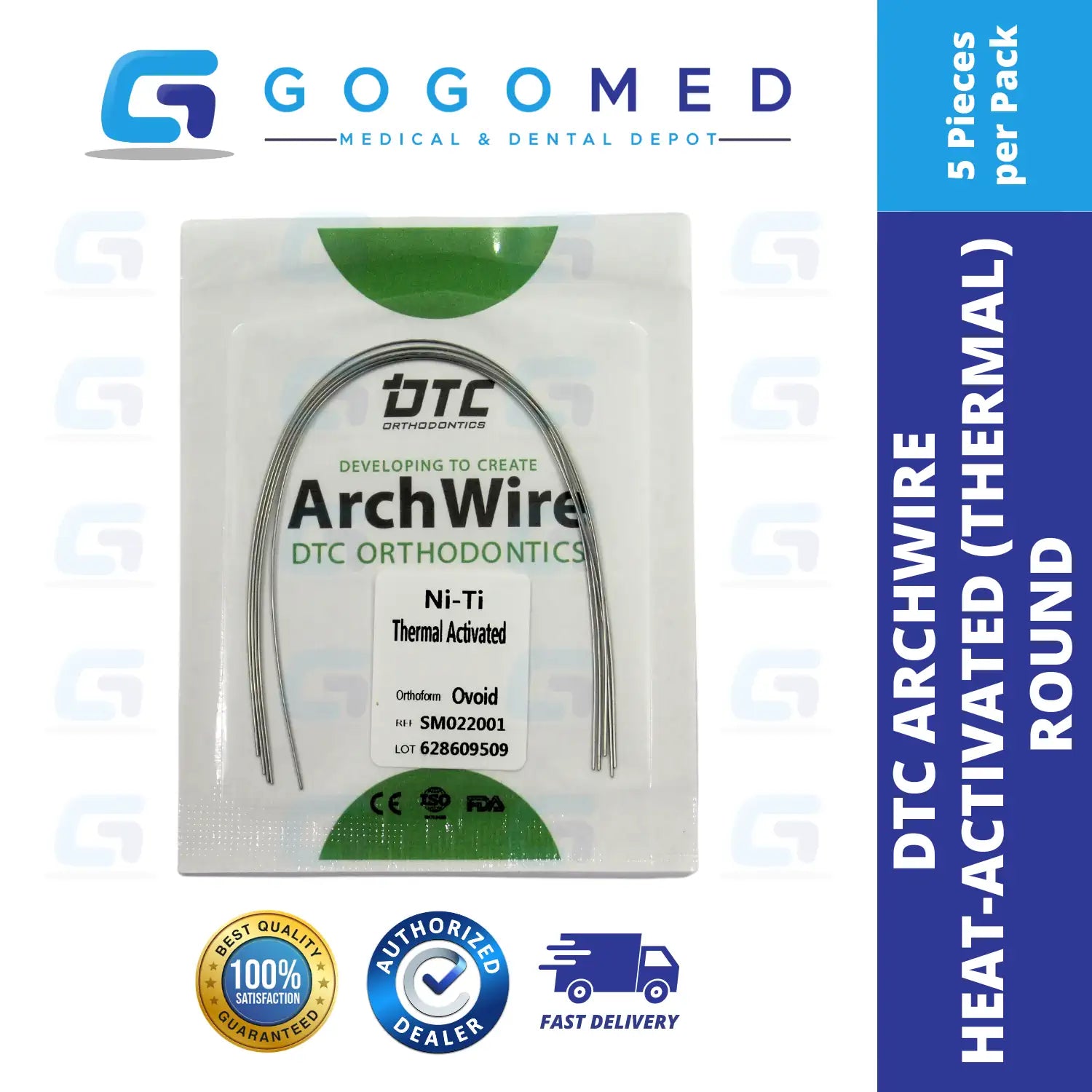 DTC USA - NiTi Thermal Heat Activated Archwire (Ovoid/Round)