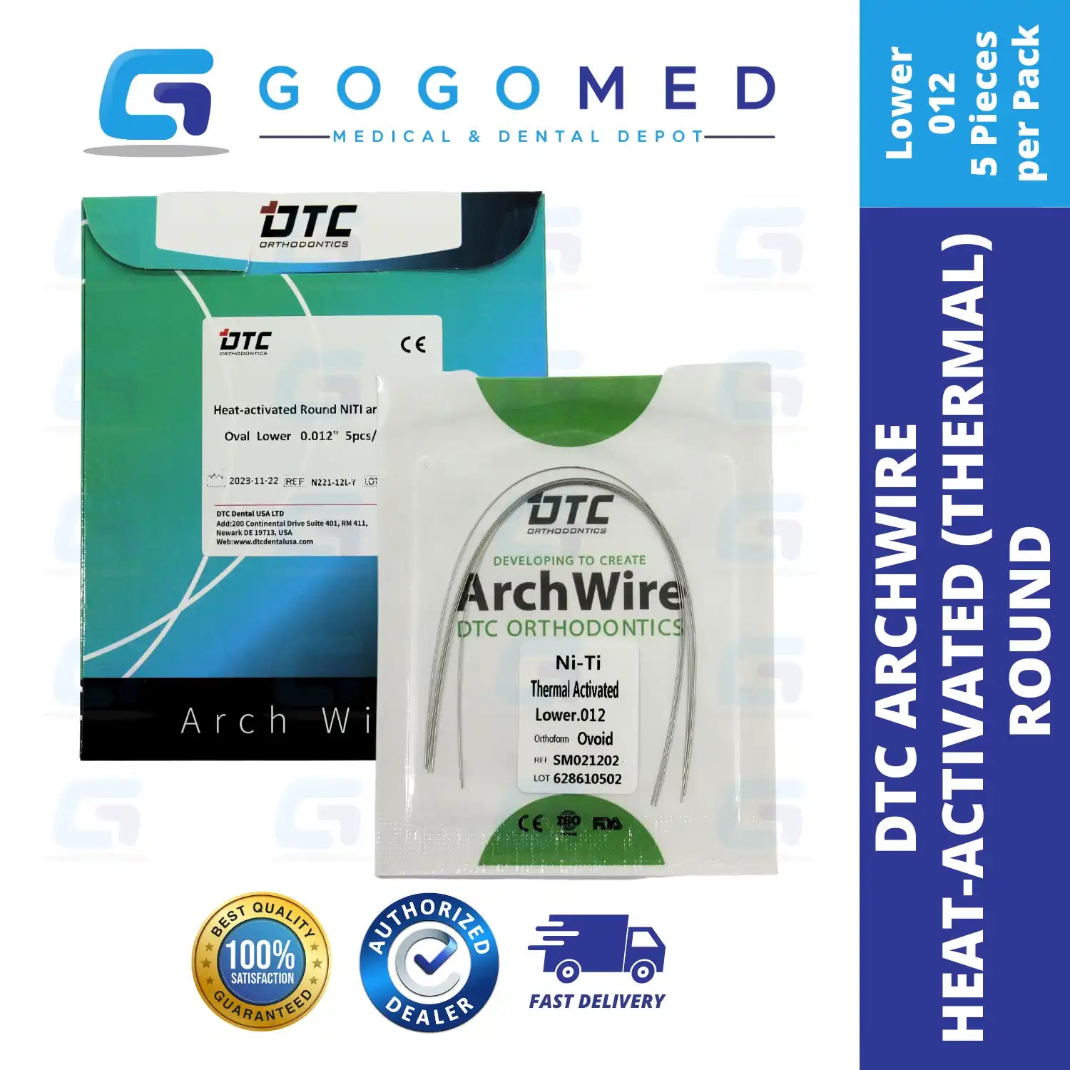 DTC USA - NiTi Thermal Heat Activated Archwire (Ovoid/Round)