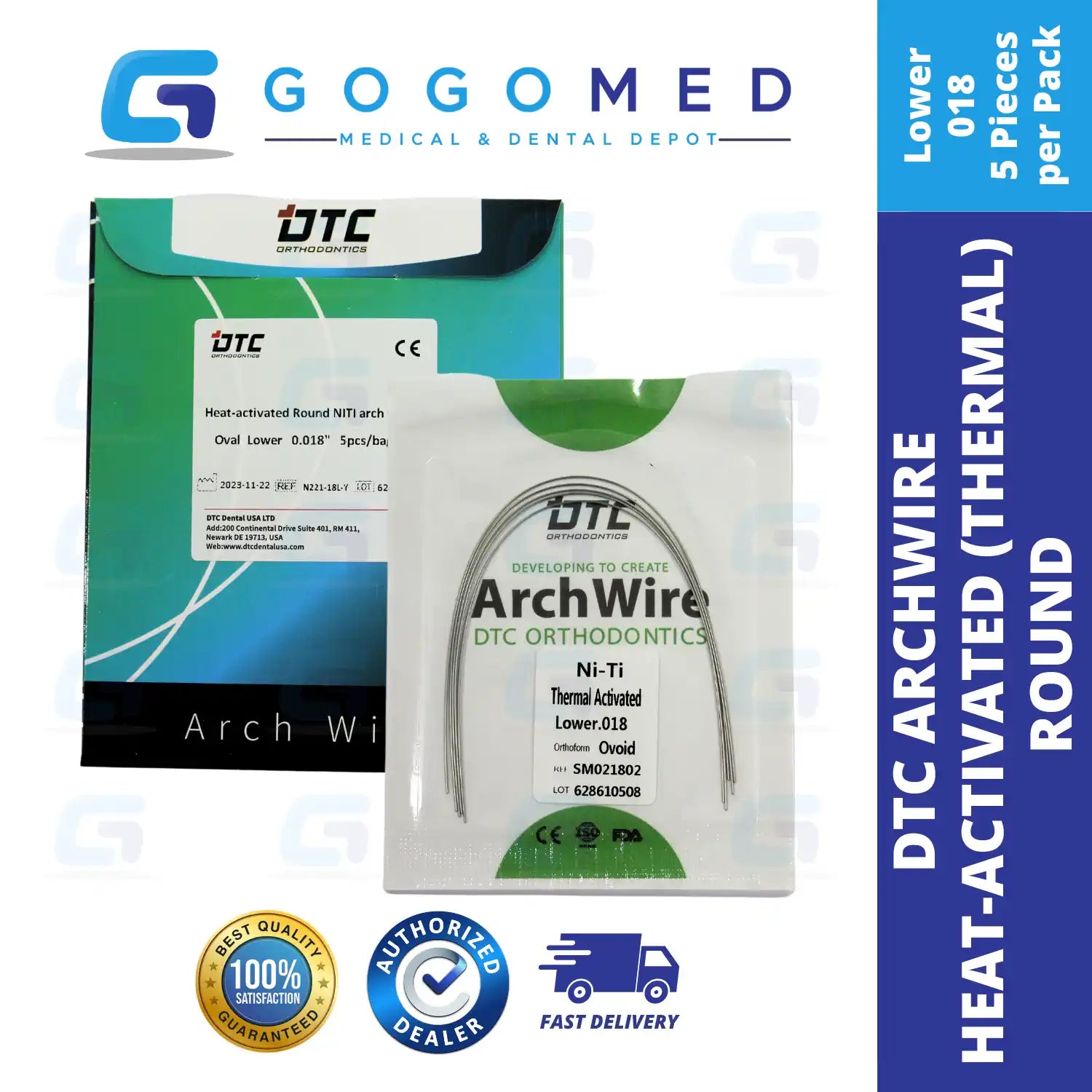 DTC USA - NiTi Thermal Heat Activated Archwire (Ovoid/Round)