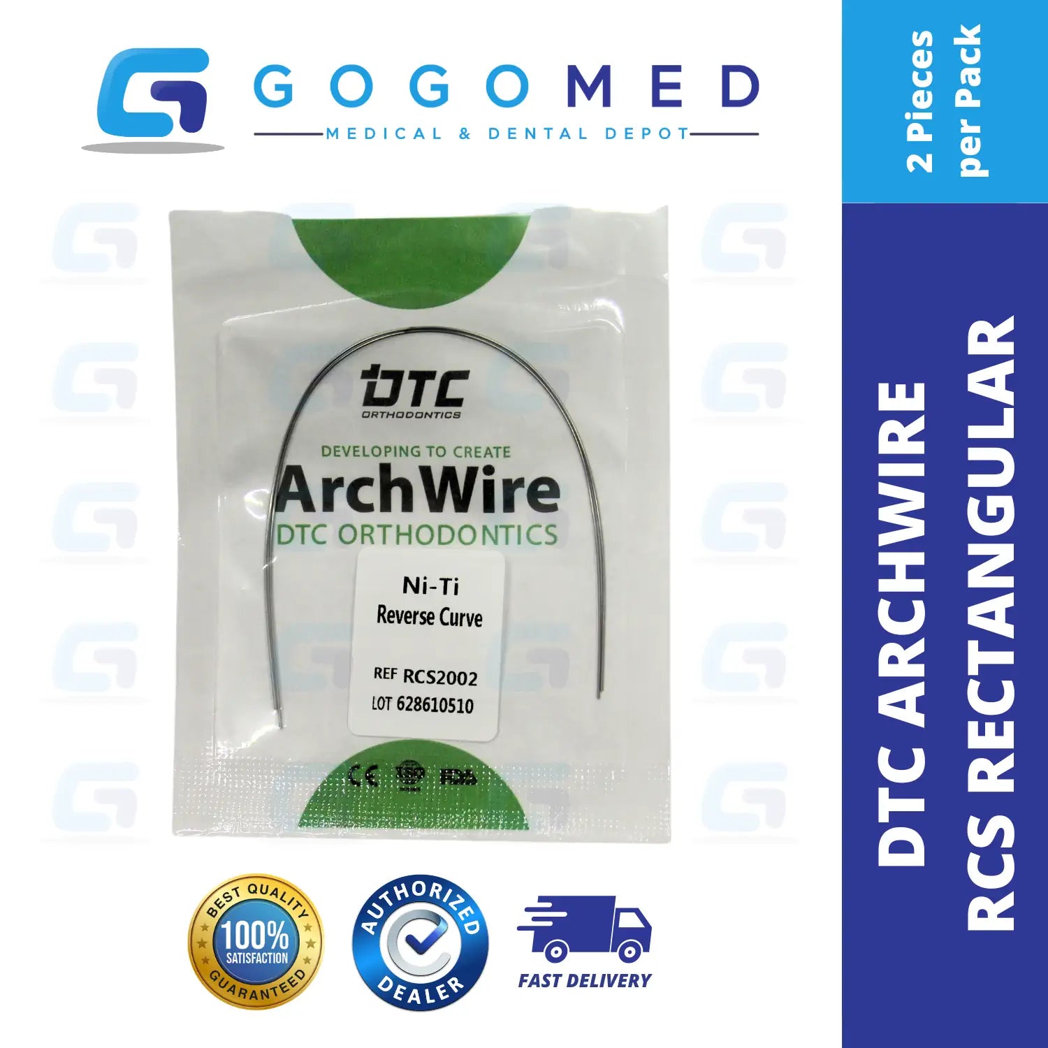 DTC USA - NiTi Reverse Curve RCS Archwire (Rectangular)