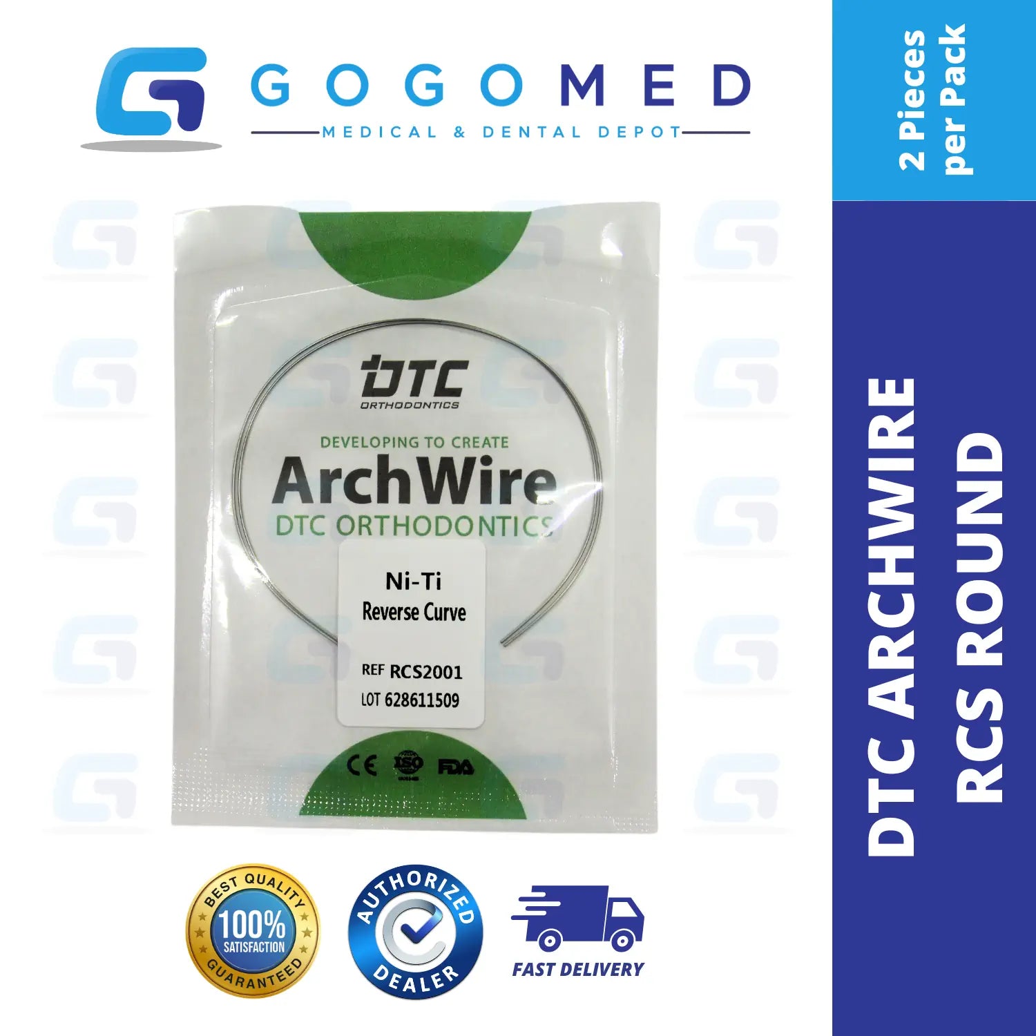 DTC USA - NiTi Reverse Curve RCS Archwire (Ovoid/Round)
