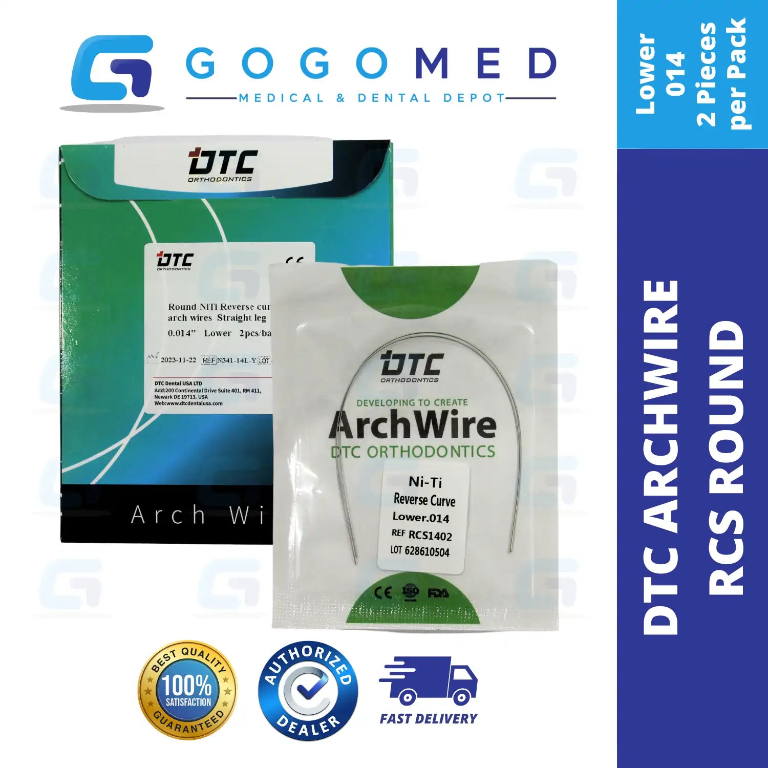 DTC USA - NiTi Reverse Curve RCS Archwire (Ovoid/Round)