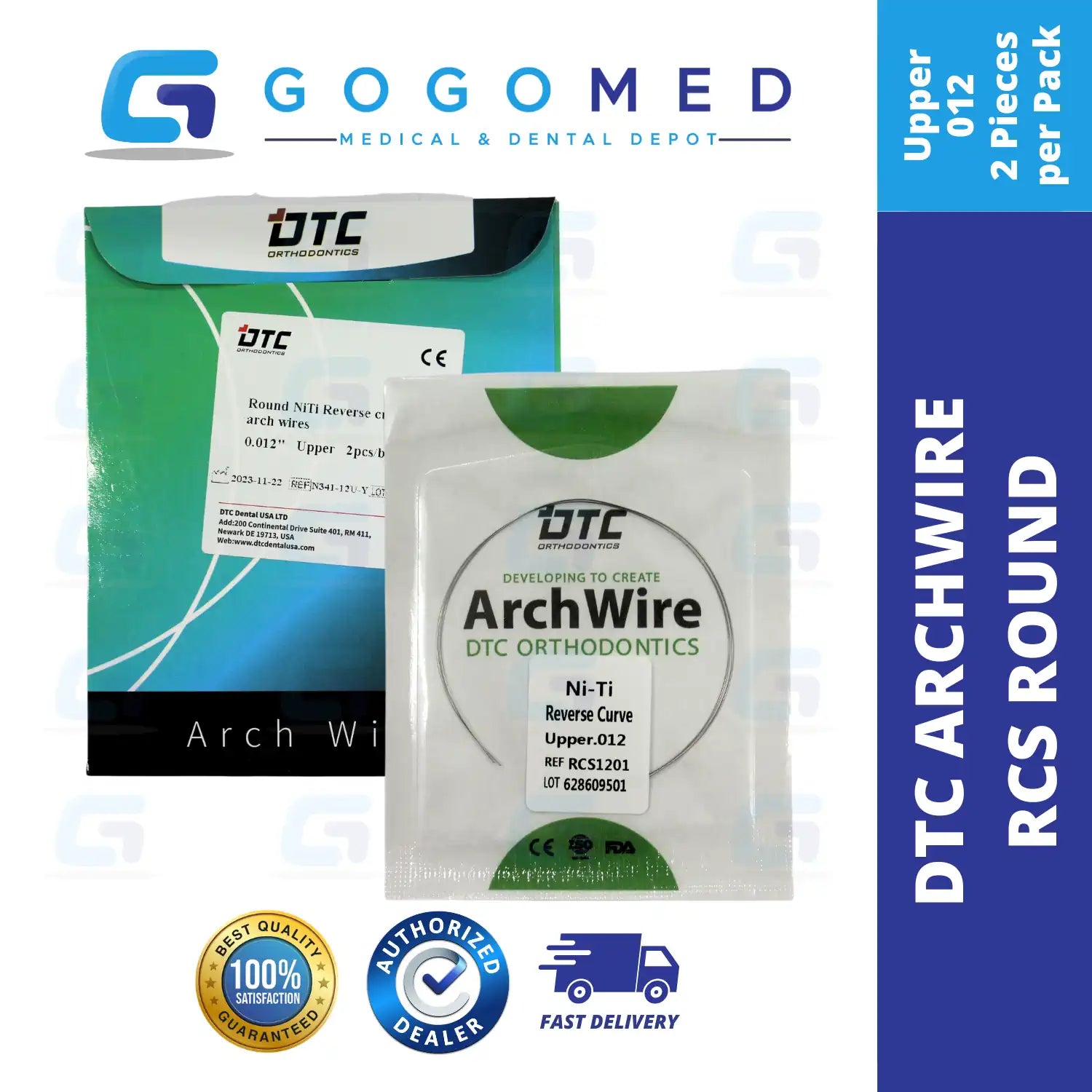DTC USA - NiTi Reverse Curve RCS Archwire (Ovoid/Round)