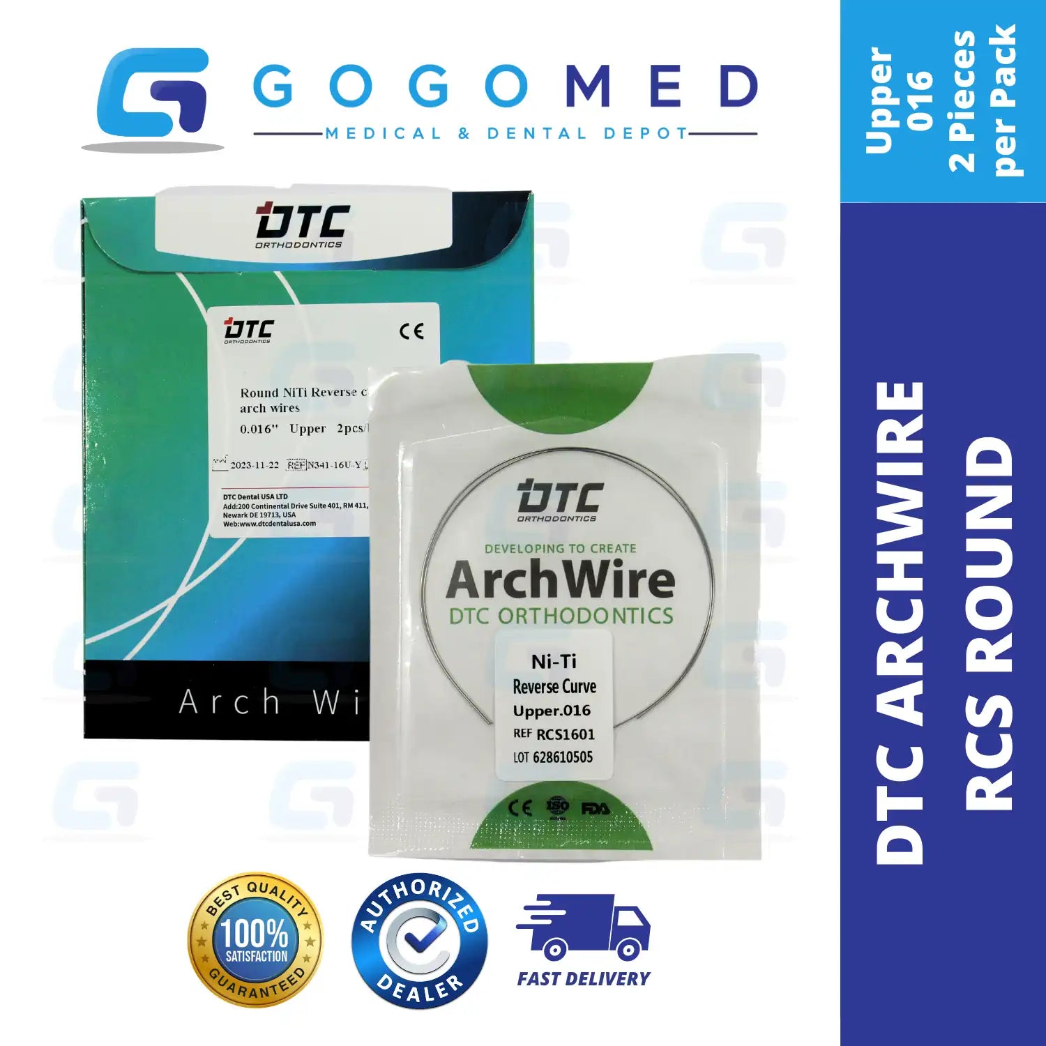 DTC USA - NiTi Reverse Curve RCS Archwire (Ovoid/Round)