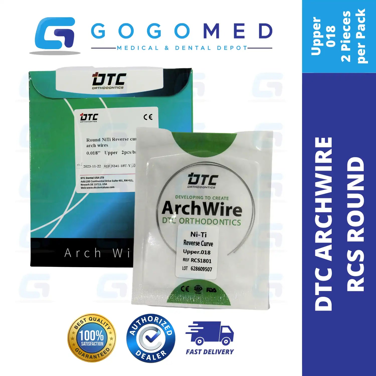DTC USA - NiTi Reverse Curve RCS Archwire (Ovoid/Round)