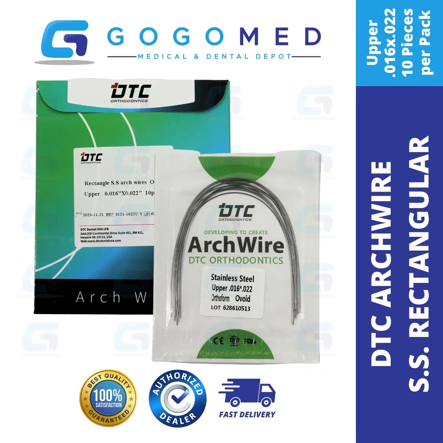 DTC USA - Stainless Steel SS Archwire (Rectangular)