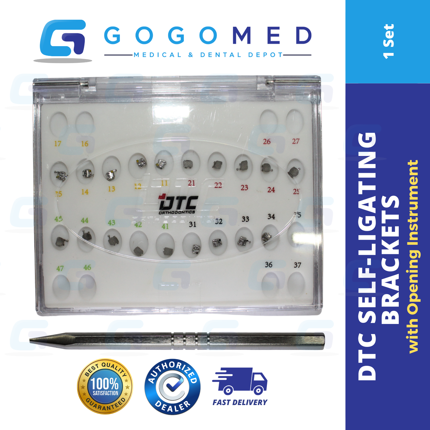 DTC Ortho Self-Ligating Brackets with Opening Instrument