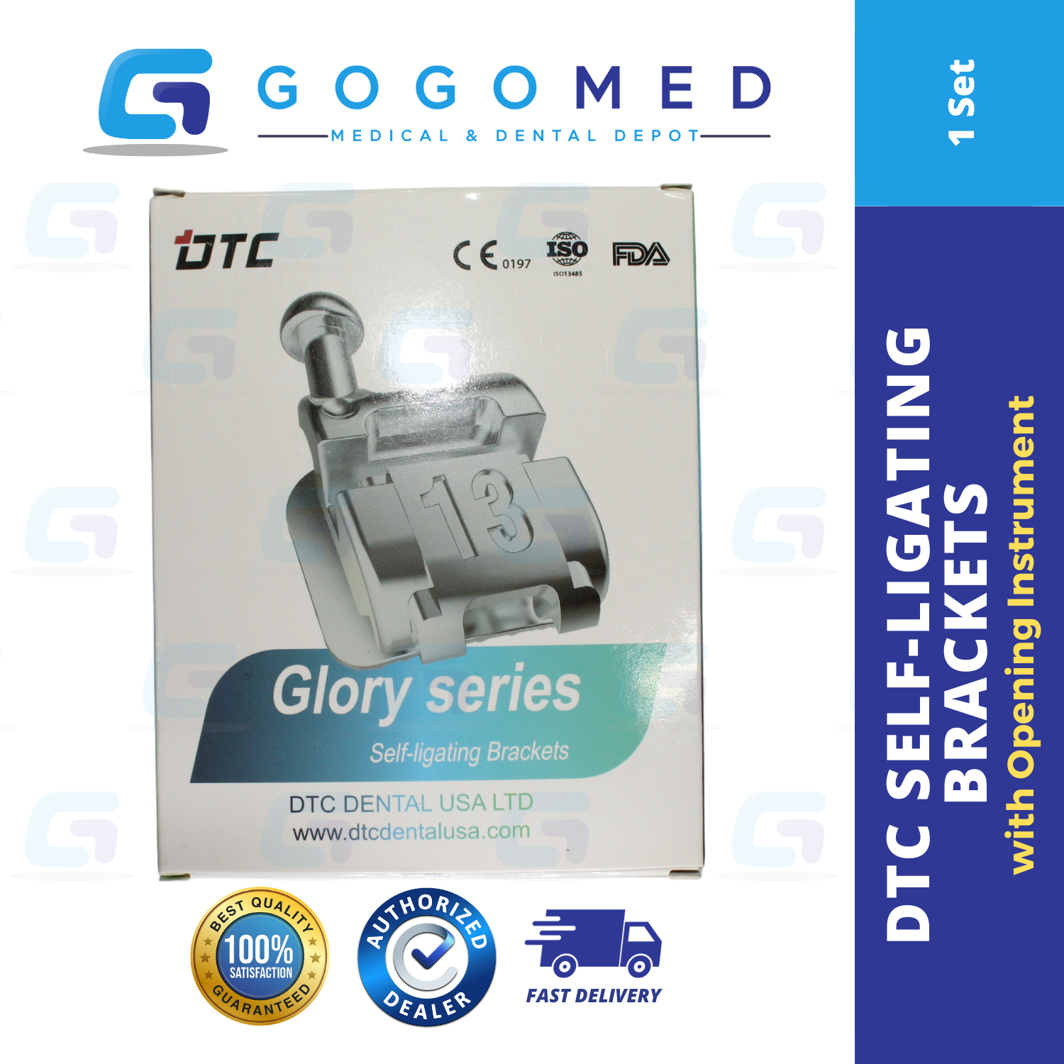 DTC Ortho Self-Ligating Brackets with Opening Instrument